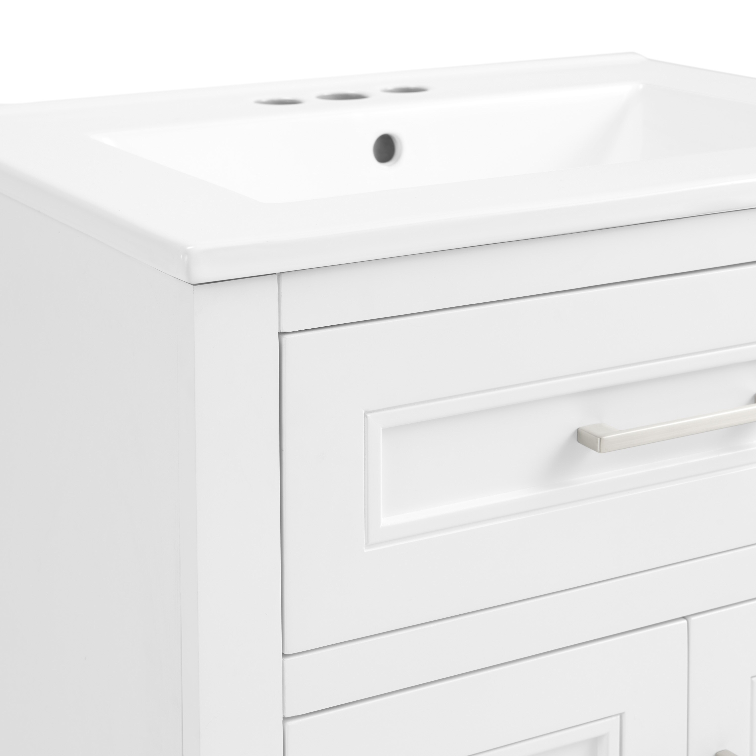 Style Selections Jeanette 24 In White Undermount Single Sink Bathroom   42045870 