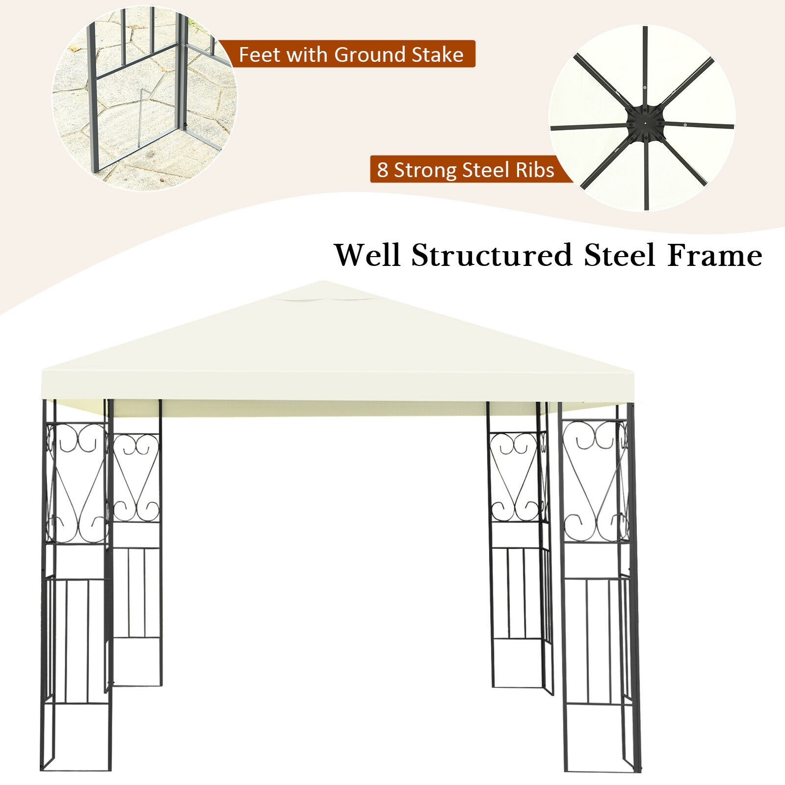 Clihome CWCH-OP70C662 Wood-Resin-Gazebos - View #6