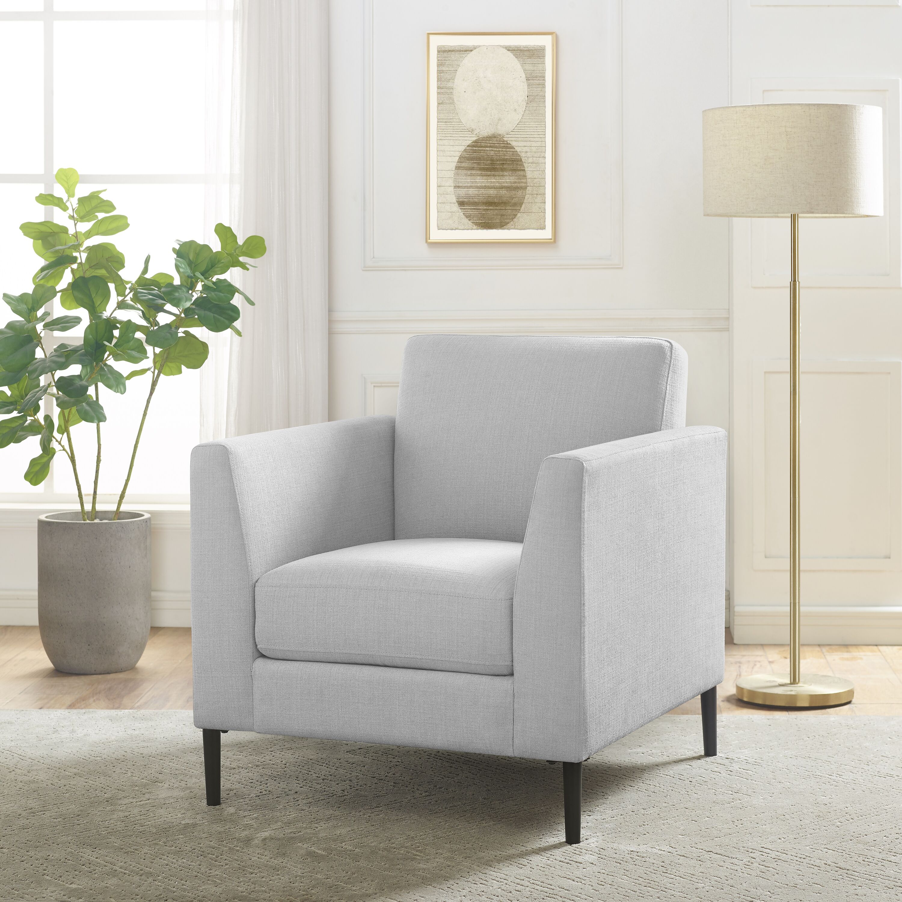 Origin 21 Zeena Modern Light Gray Accent Chair In The Chairs Department 