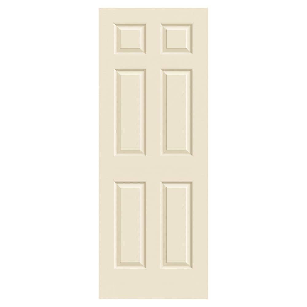 Colonist 32-in x 80-in Bisque 6-panel Mirrored Glass Hollow Core Prefinished Molded Composite Slab Door in Yellow | - JELD-WEN LOWOLJW191300229