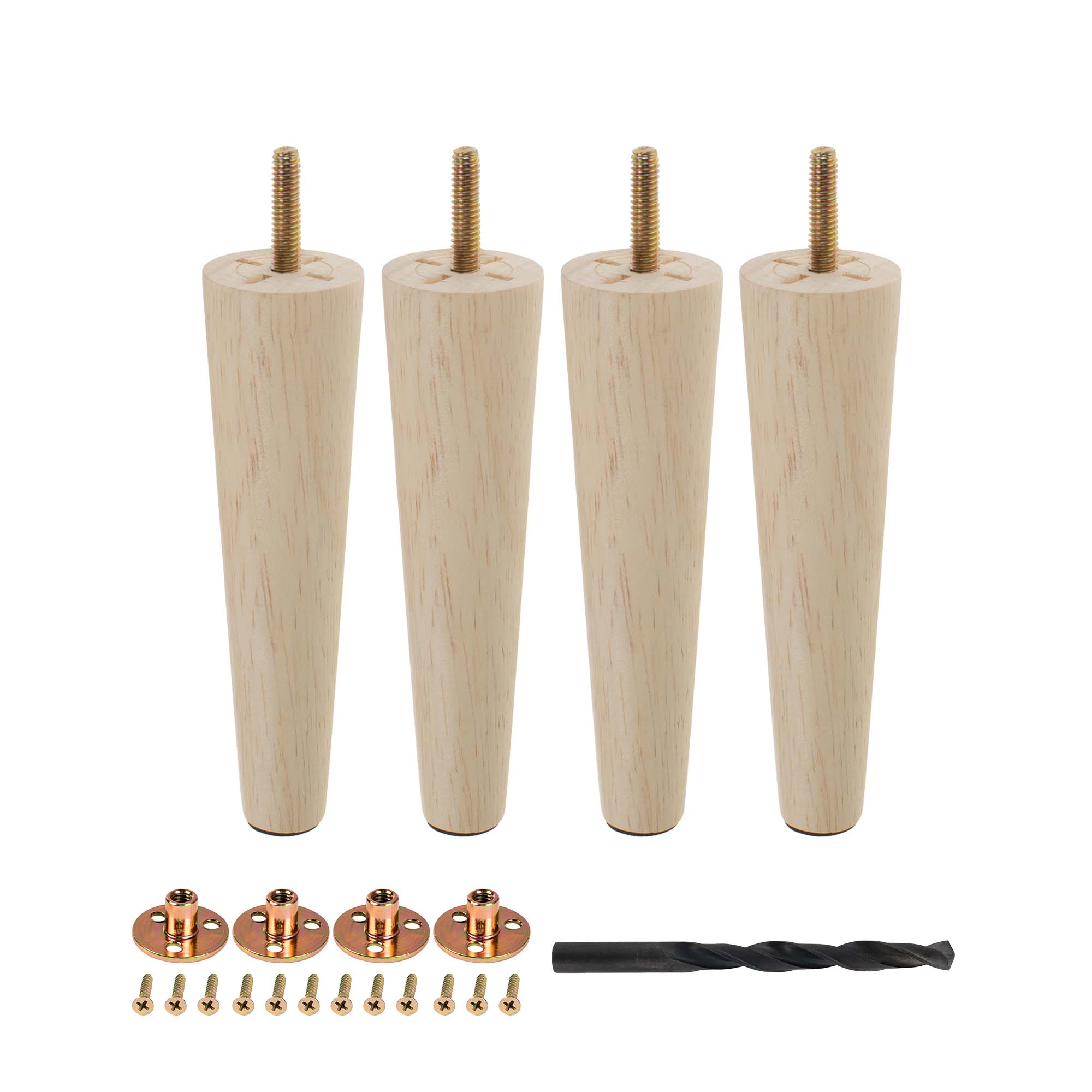 Architectural Products by Outwater WFL23-6-UN-4PK 1.5625-in x 6-in Classic Rubberwood Sofa leg