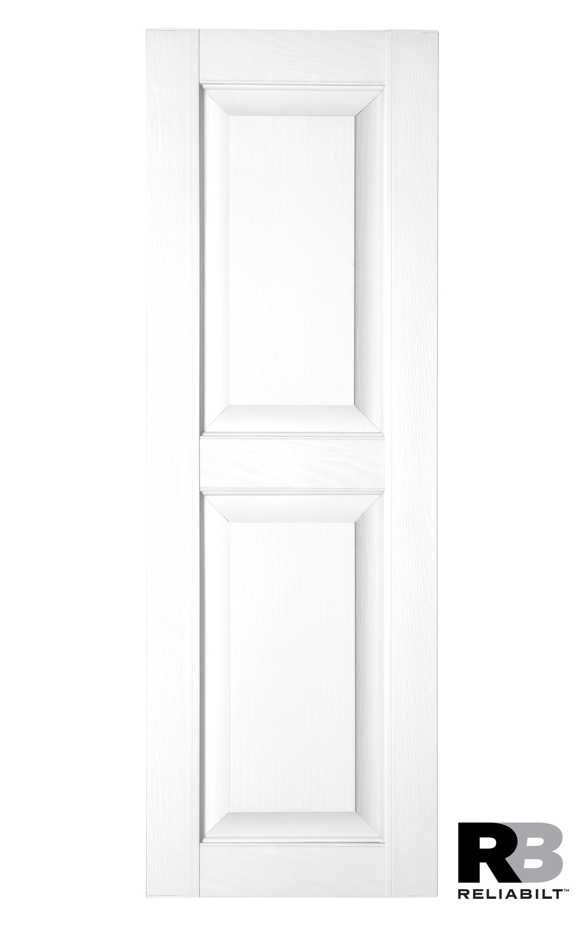 RELIABILT RP1642001 16.25-in W x 42-in H White Raised panel Polypropylene Exterior Shutters ( 2 -Pack )