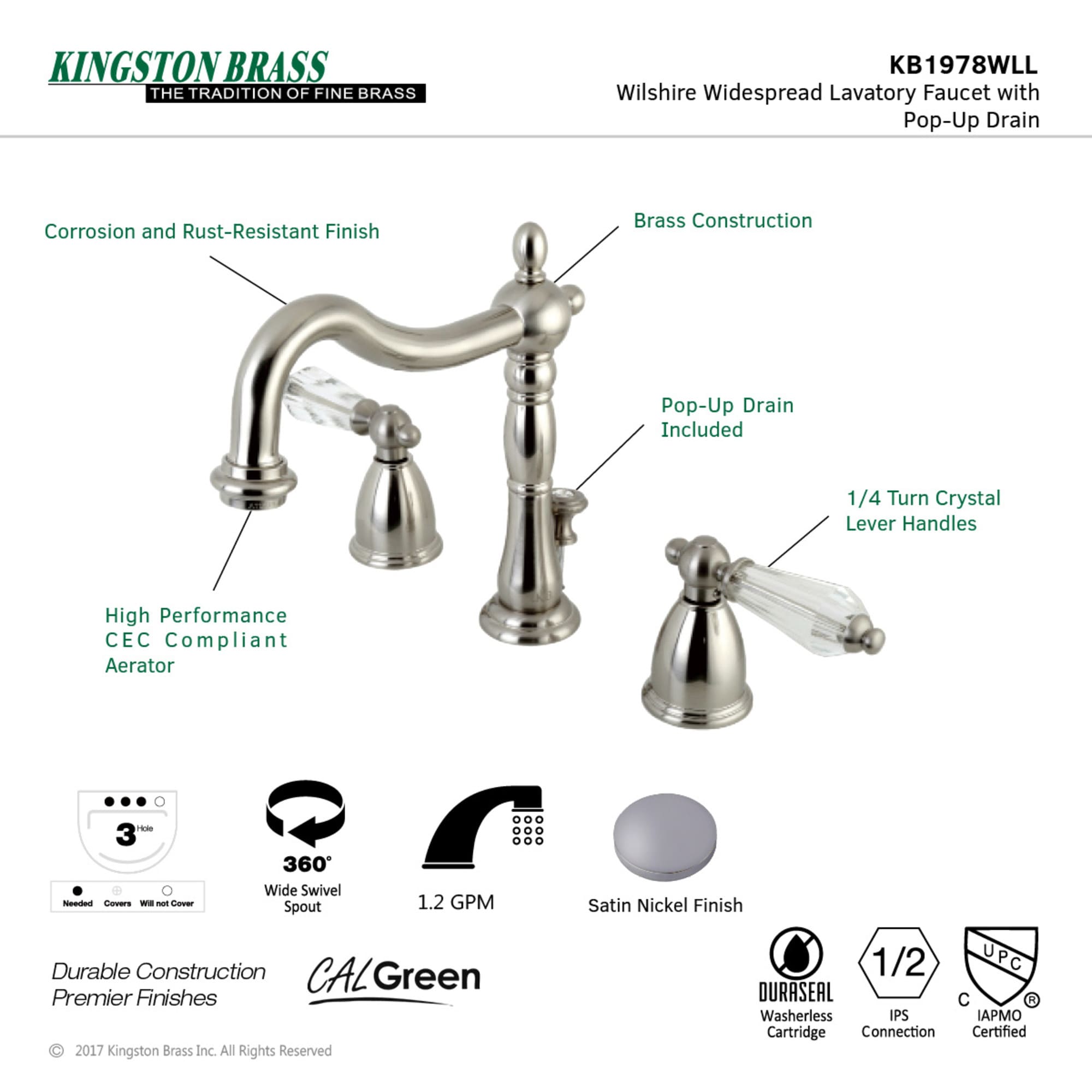 Kingston Brass WLKB1978WLL Lavatory-Faucets - View #3