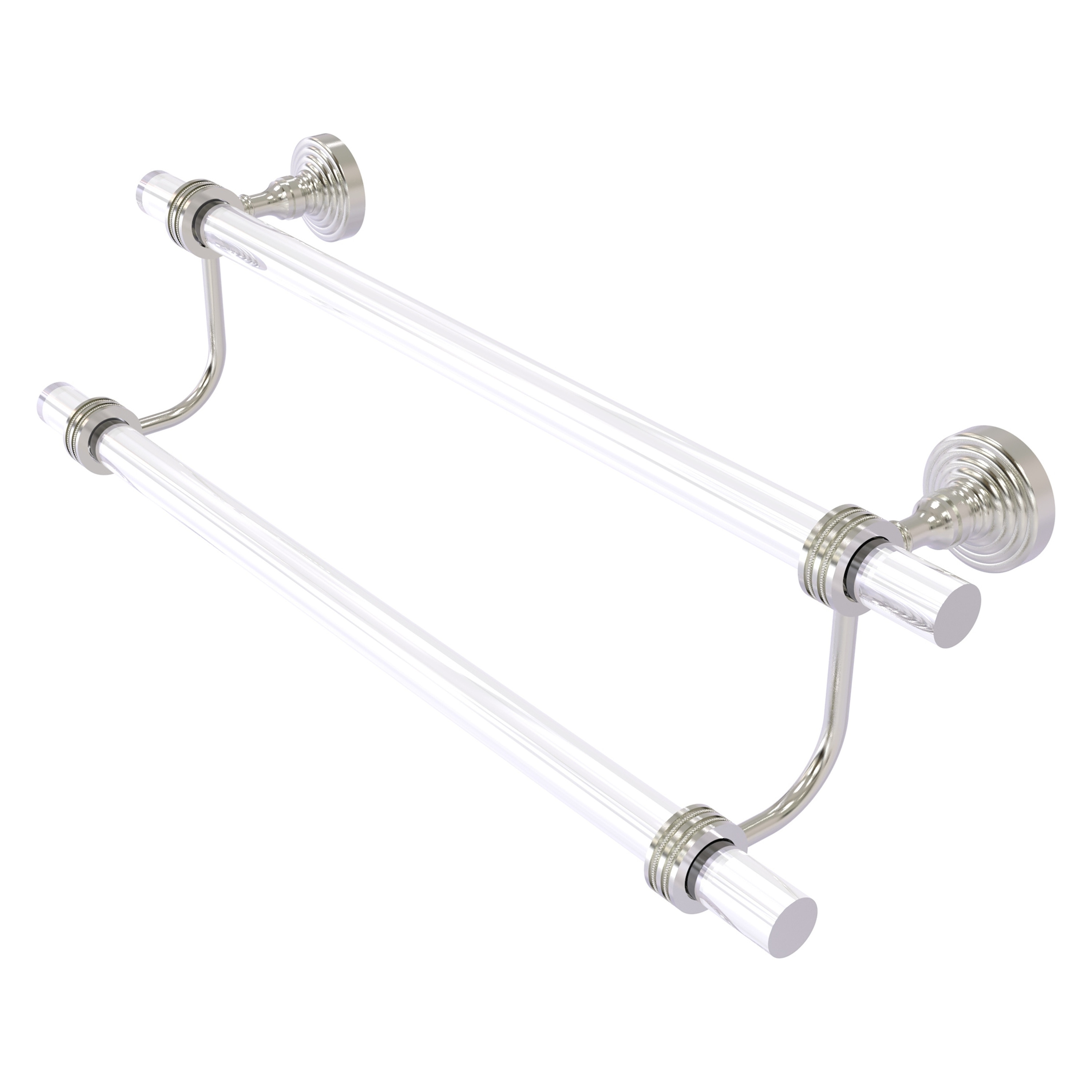 Allied Brass PG-72D-24-SN Pacific Grove 24-in double Satin Nickel Wall mount Double Towel Bar