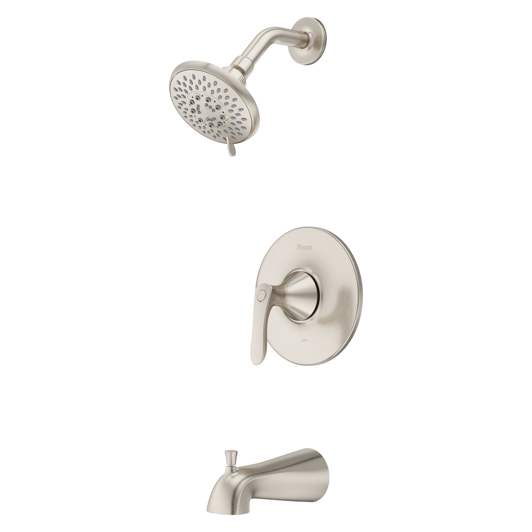 Pfister LG89-8WRK Weller Brushed nickel 1-handle Single function 3.219-in Round Shower Faucet