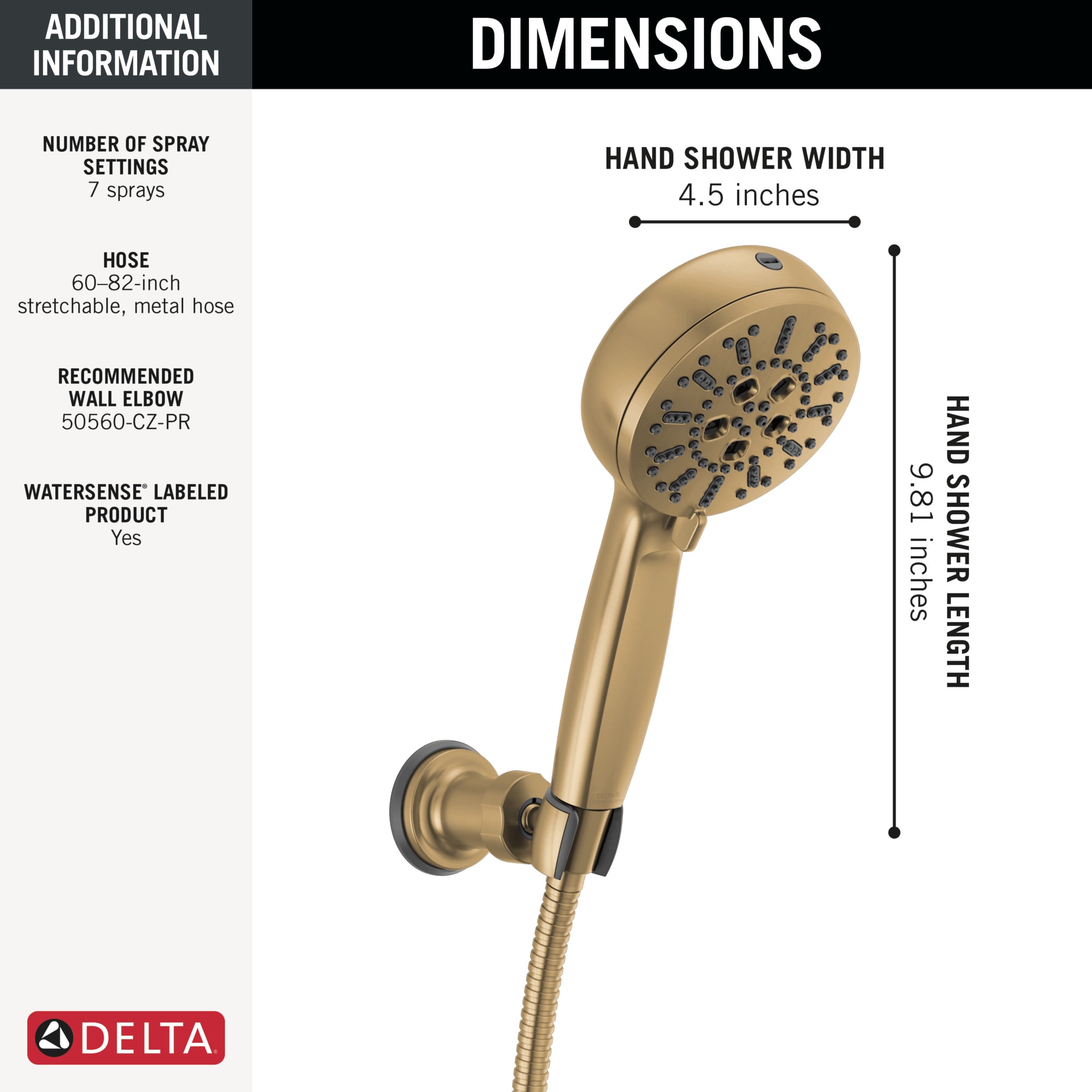 Delta 55884-CZ-PR Fixed-Showerhead - View #3