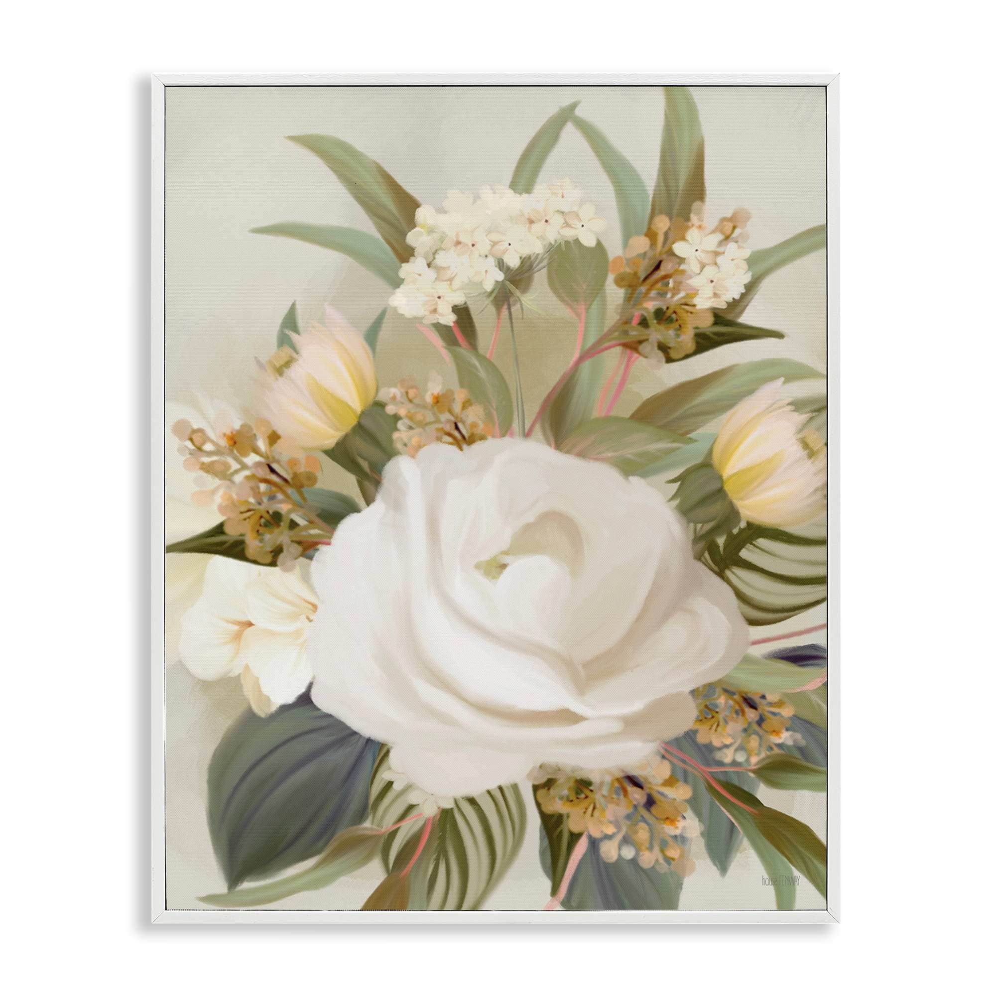 Stupell Industries BT-598-WFR-11X14 Charming Soft Rose Bundle White Framed Giclee Art By House Fenway 11 x 14