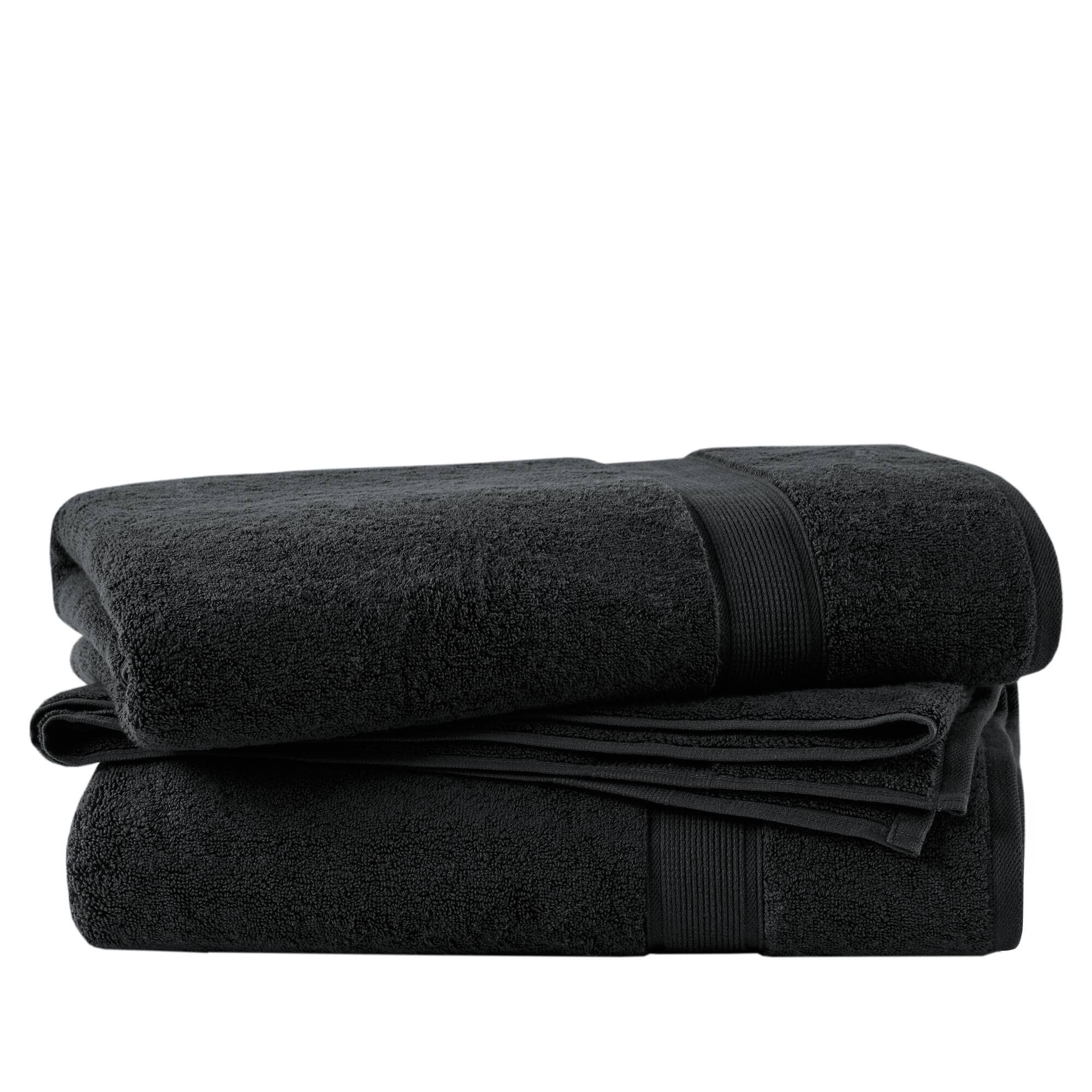 Madison Park Signature MPS73-526 2-Piece Black Cotton Bath Sheet