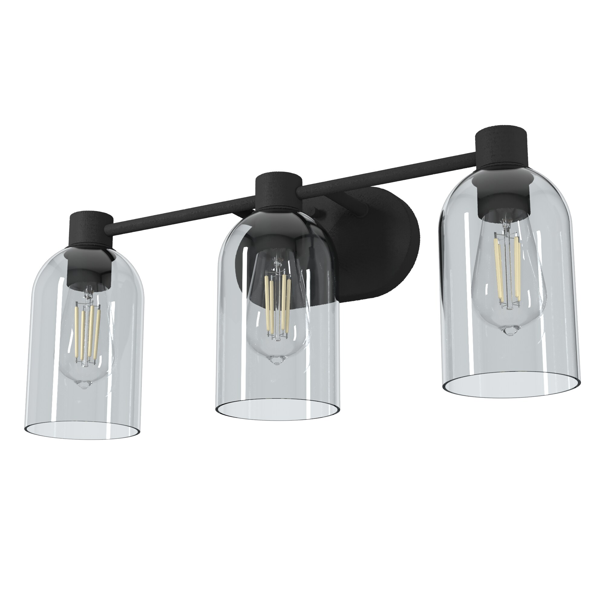 Hunter 19709 Lochemeade 22.5-in 3 -Light Matte Black Modern/contemporary Vanity light bar