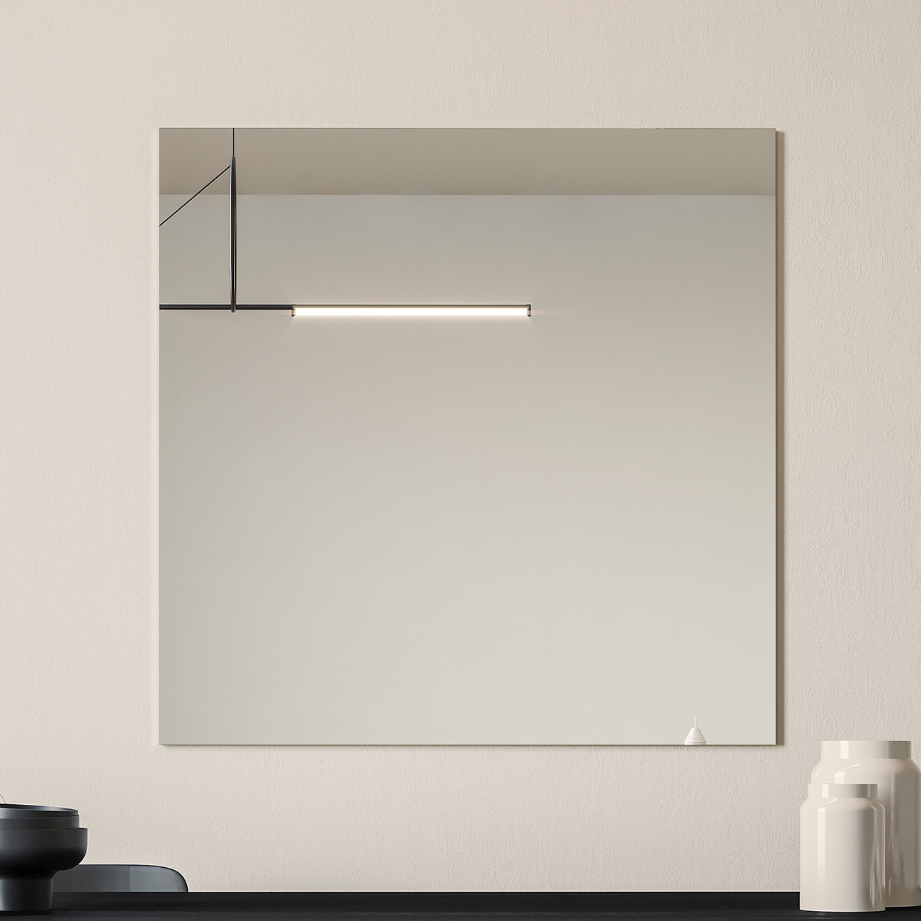 Eviva EVMR05-30X30 Sleek 30-in W x 30-in H Square Clear Polished Frameless Wall Mirror