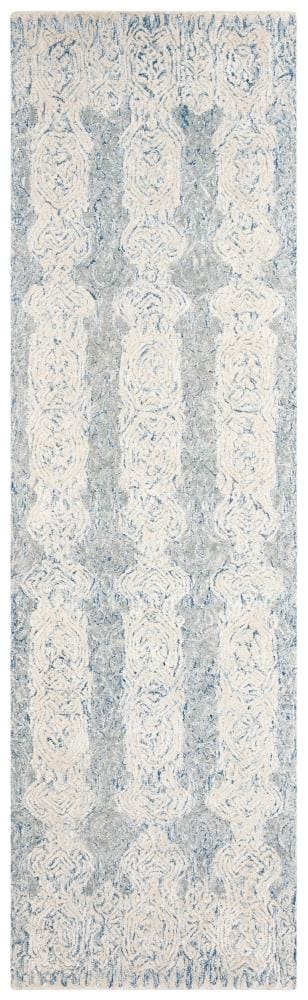 Safavieh GLM536M-28 Glamour Lumi 2 x 8 (ft) Tufted Synthetic Blue/Ivory Rectangular Indoor Abstract Farmhouse/Cottage Runner rug