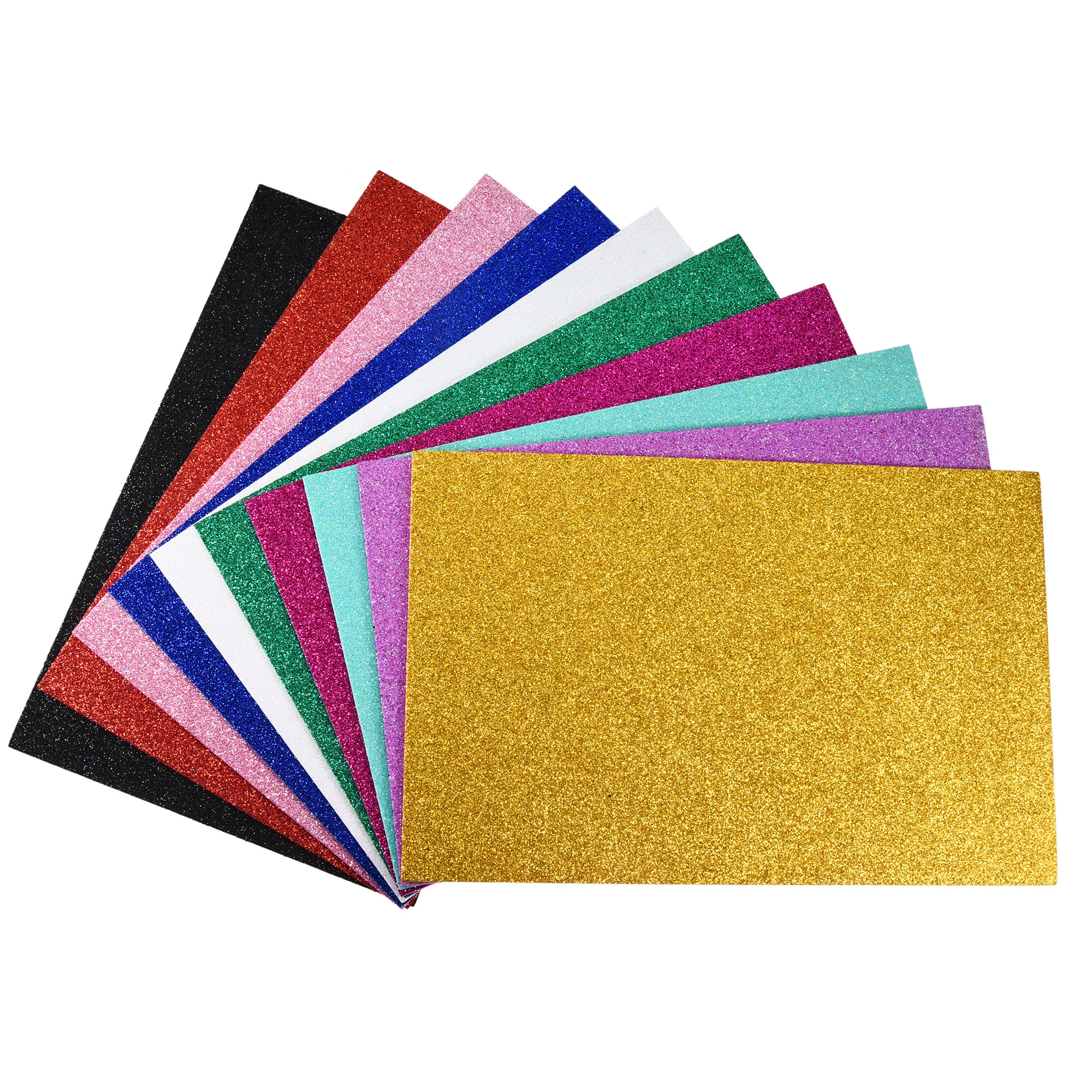Unique Bargains Colorful EVA Glitter Foam Sheets 7.8 x 11.8 Inch 2mm Thickness for Crafts DIY 1 Set #S25112700UX1744