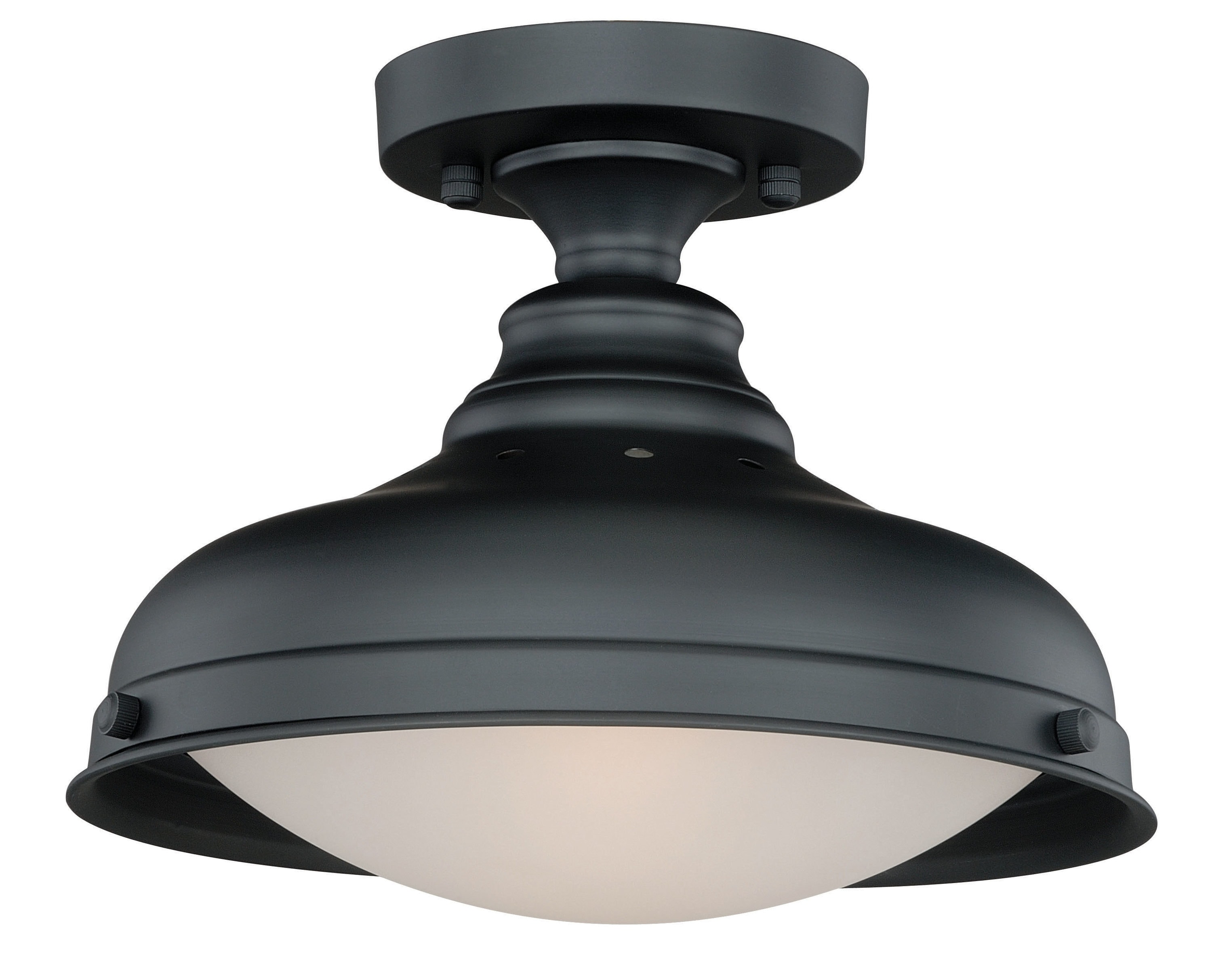 Keenan Oil Rubbed Bronze 12" Glass Bowl Ceiling Light