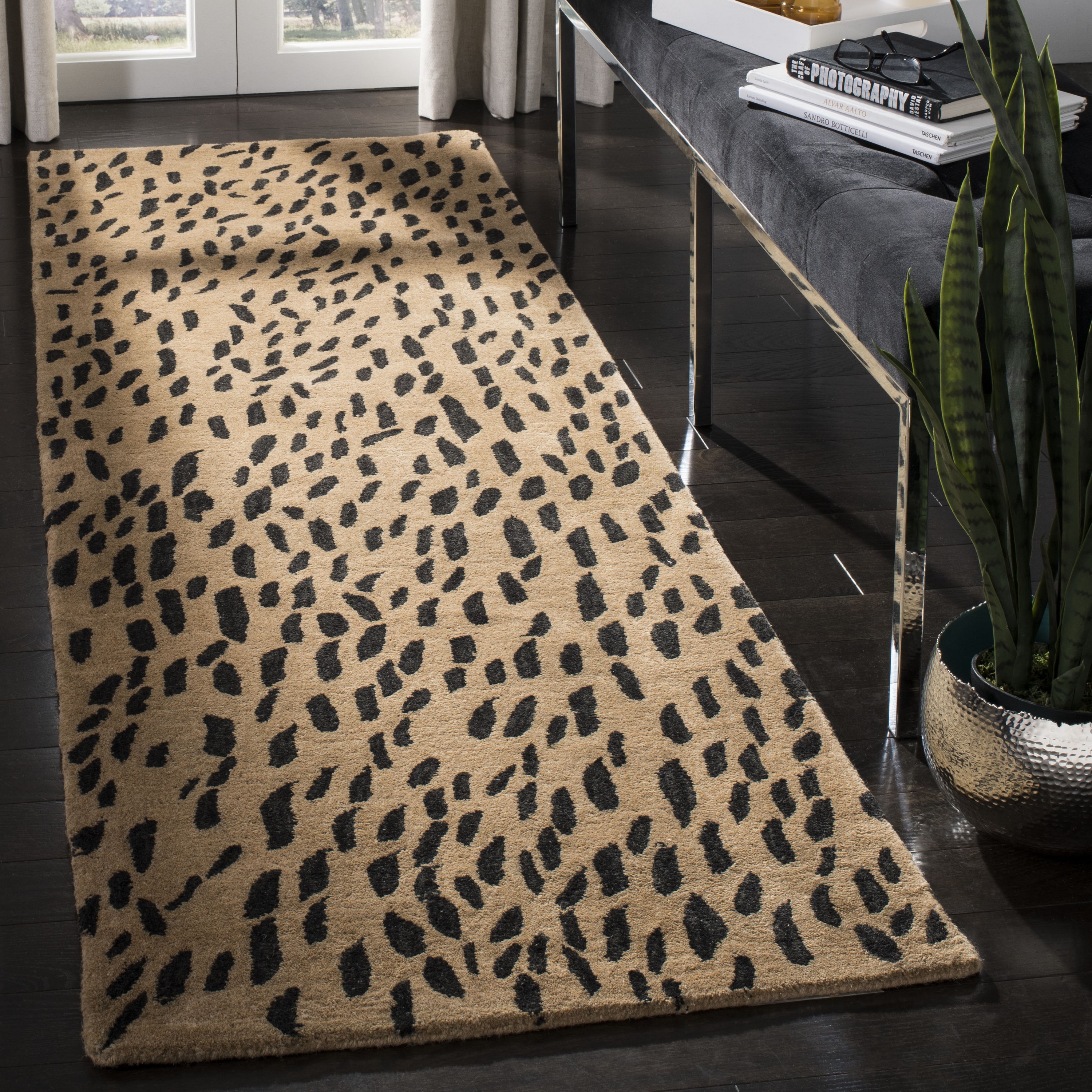Animal Print Zebra in Winter Brown and Beige Hand & Bath Towel by