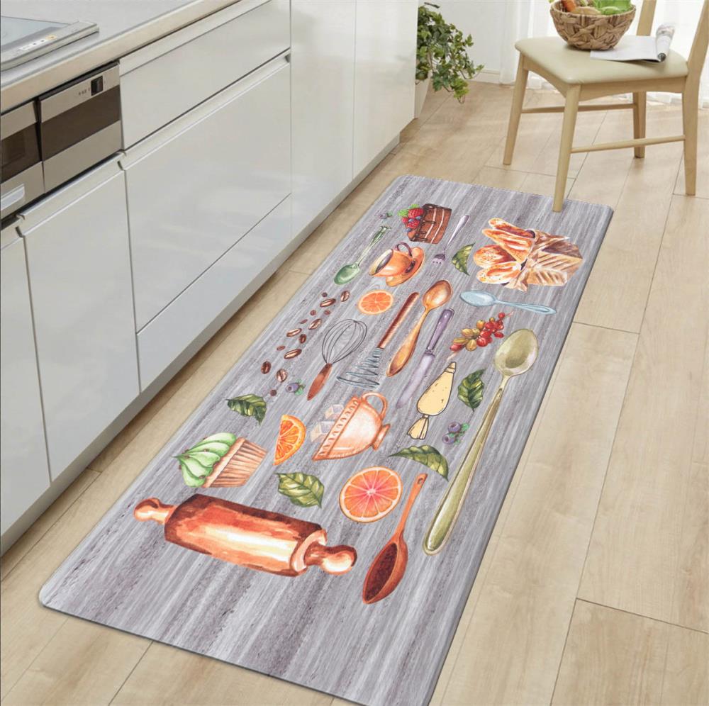 Kitchen Carpet PVC Waterproof Marble Gray Area Rugs For Kitchen Floor  Oilproof Anti-slip Washable Rug Mats For Table