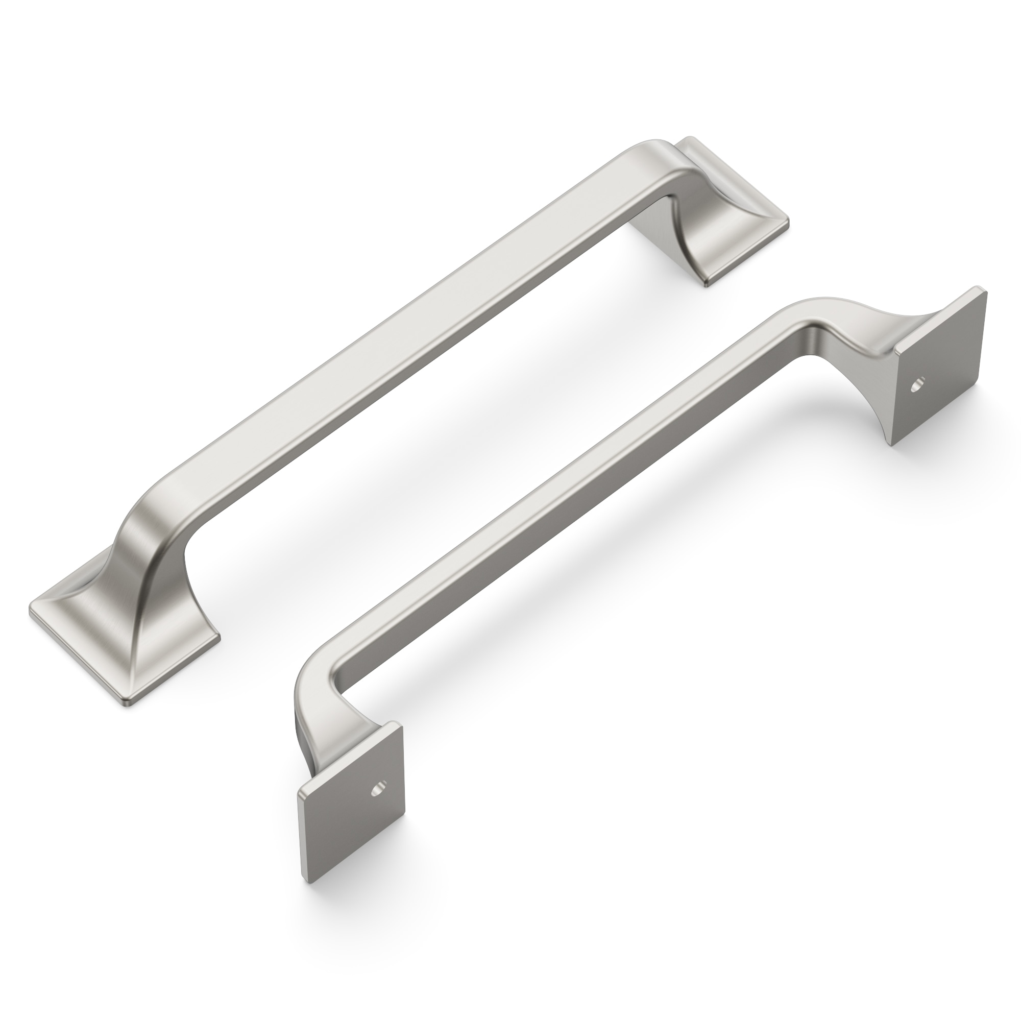 Hickory Hardware H076702-SN-10B Forge 5-1/16-in , 128mm Center to Center Satin Nickel Rectangular Handle 10 -Pack