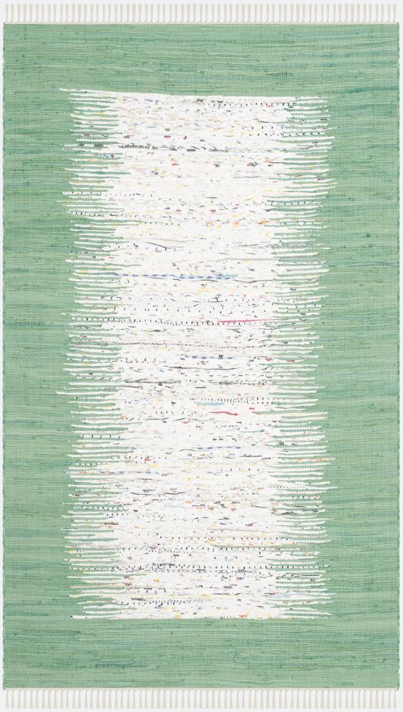 Safavieh MTK711D-5 Montauk Keeling 5 x 8 (ft) Cotton Ivory/Sea Green Rectangular Indoor Border Coastal Area rug