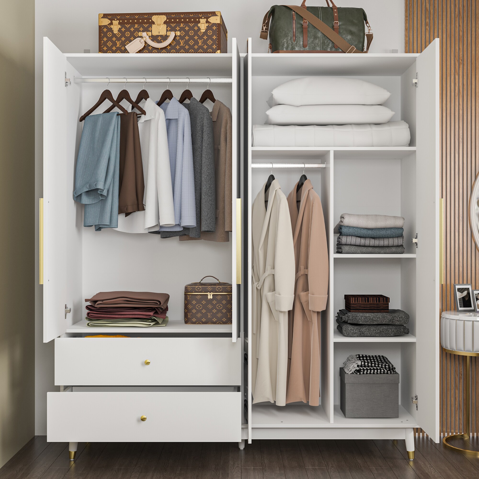 FUFU&GAGA KF020343-05+06 Modern Wardrobe White Armoire