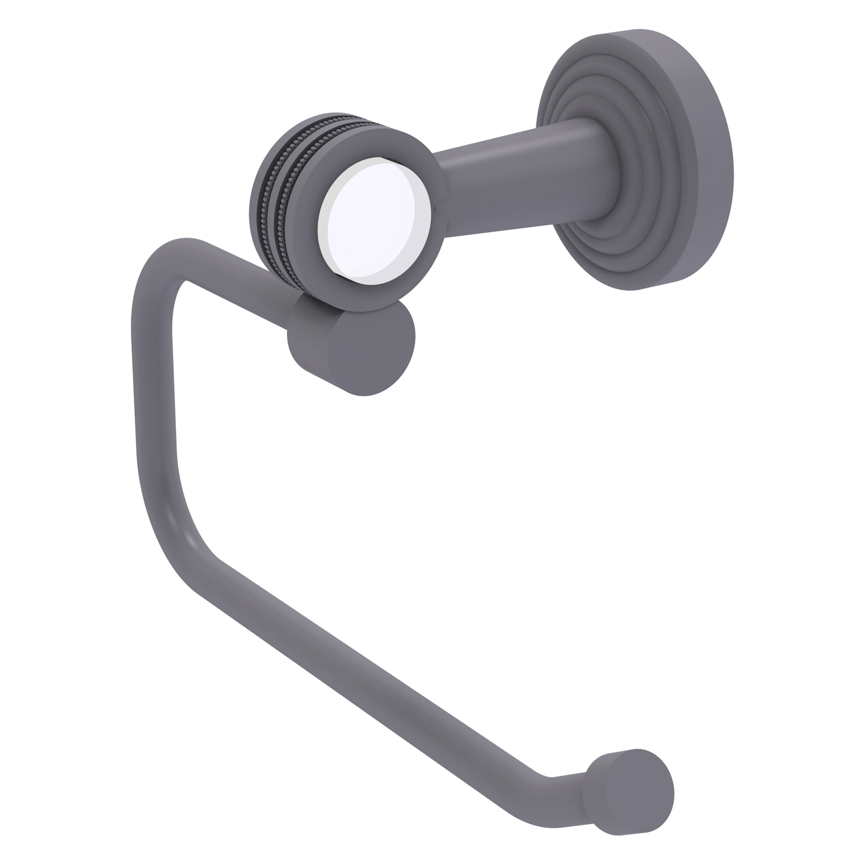 Allied Brass PB-24ED-GYM Pacific Beach Matte Gray Wall mount Single post Toilet Paper Holder 1 -Rolls with Storage