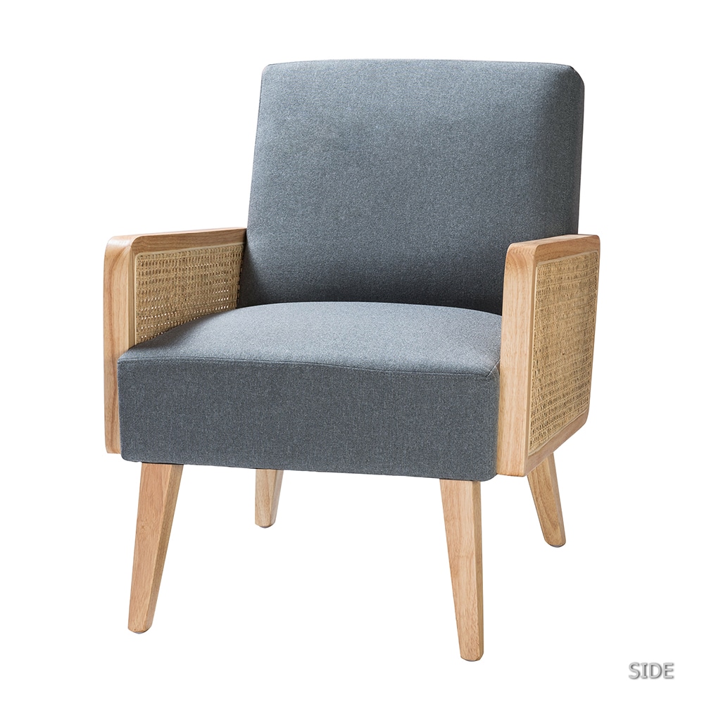 14 Karat Home Orsatti Blue Natural Legs Cane Accent Chair in the Chairs ...