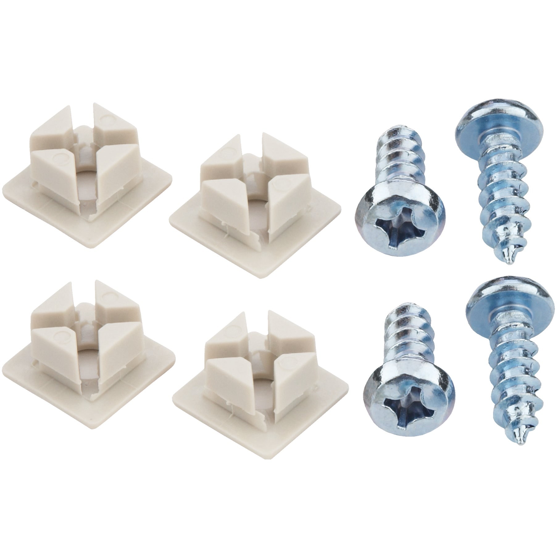 Custom Accessories  White Nylon and Metal License Plate Fastener Kit Set of 4