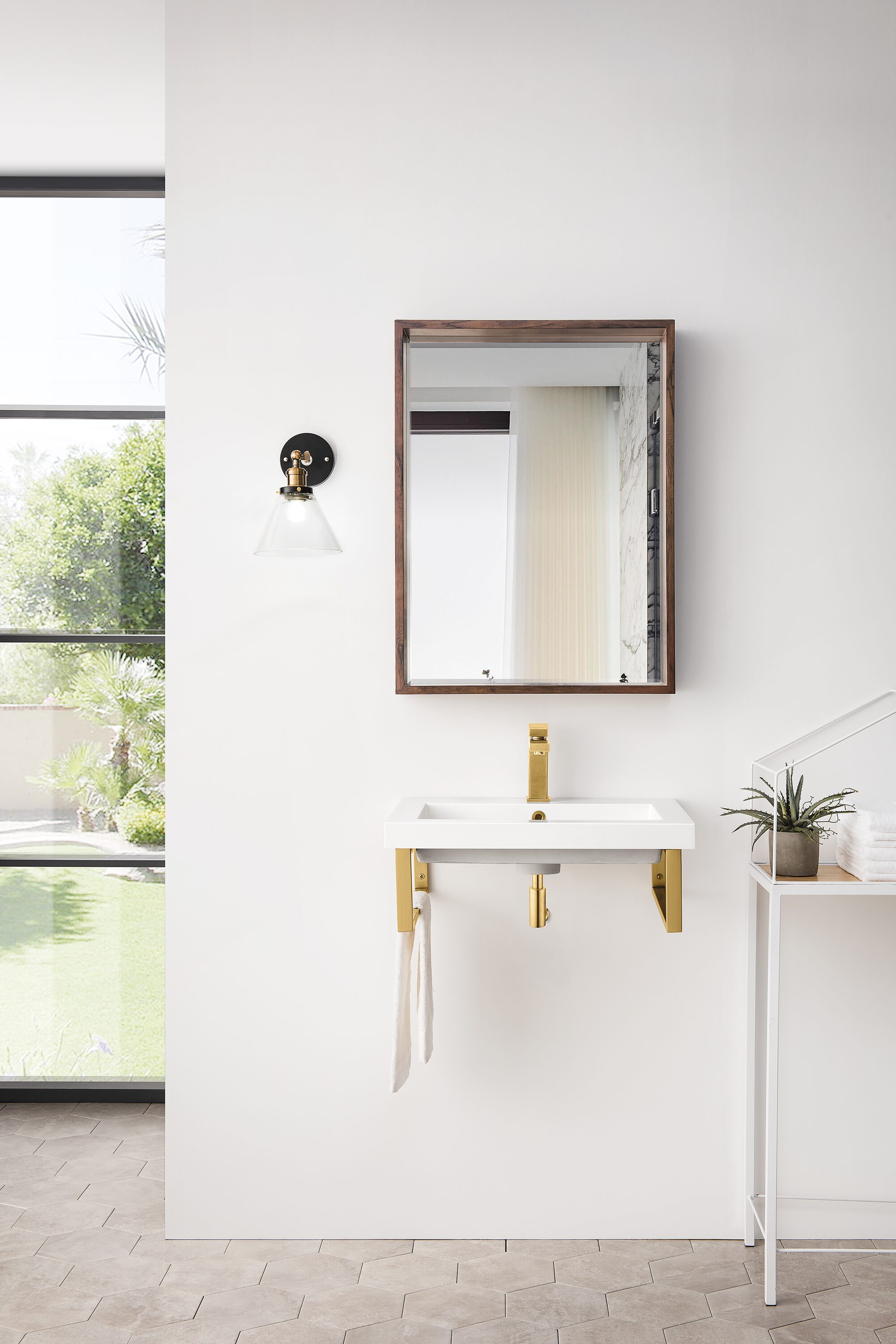 James Martin Vanities 055BK18RGD23.6WG2 Boston Resin Wall-mount Rectangular Transitional Radiant Gold Bathroom Sink ( 23.6-Inches x 18.1-Inches )