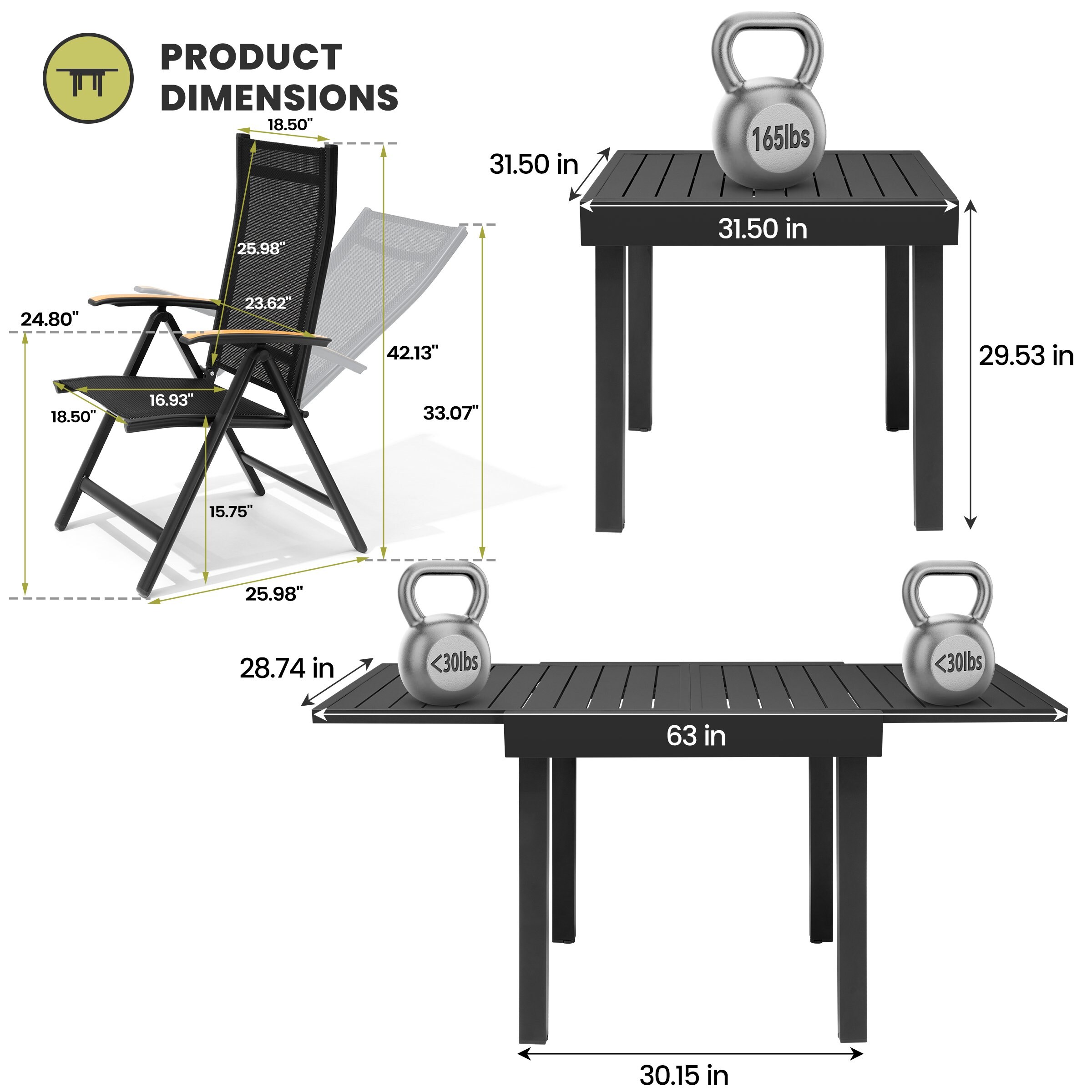 Crestlive Products CL-TD5871BLK160-7 Patio-Dining-Sets - View #3