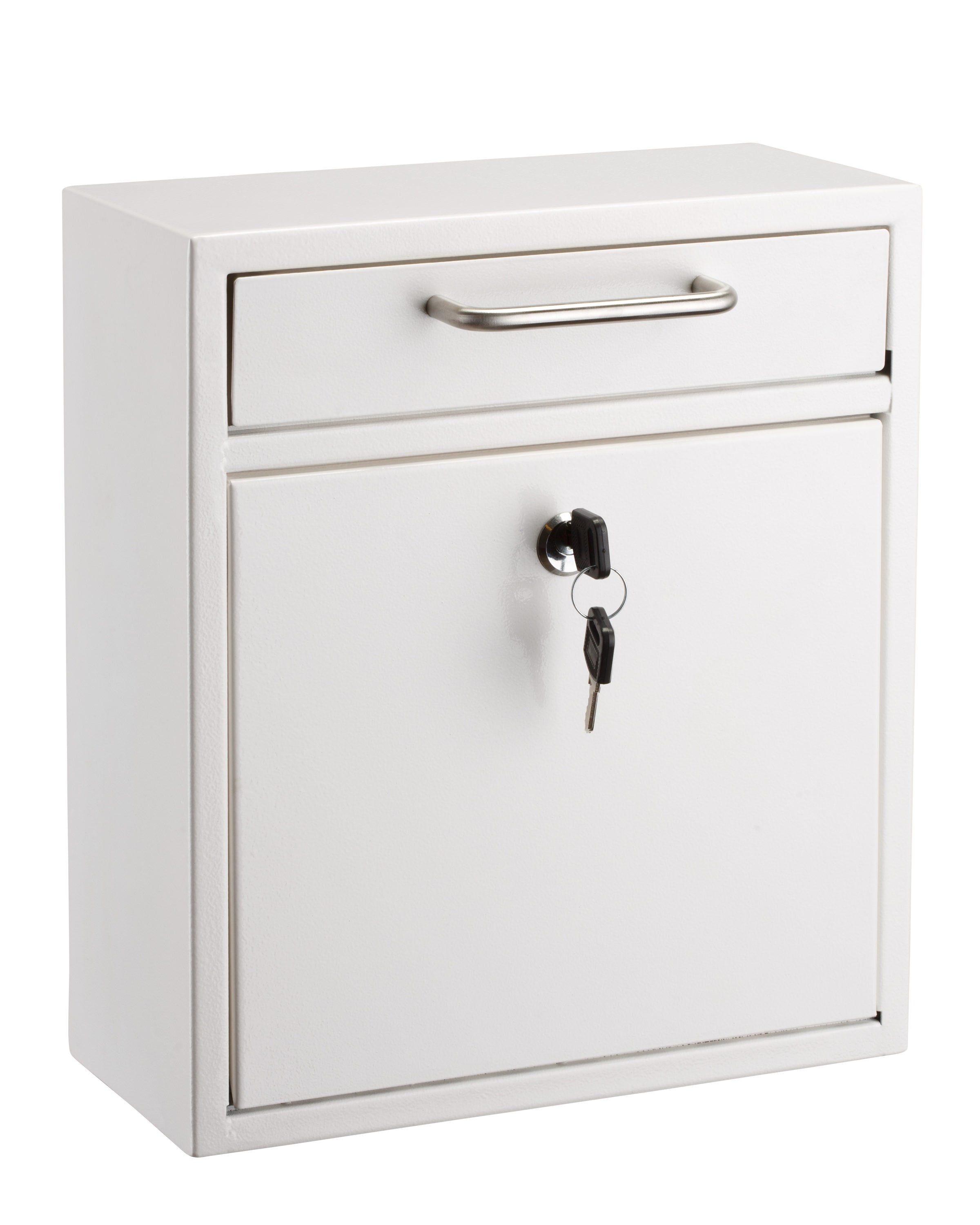 AdirOffice Wall Mount White Metal Standard Lockable Mailbox in the ...