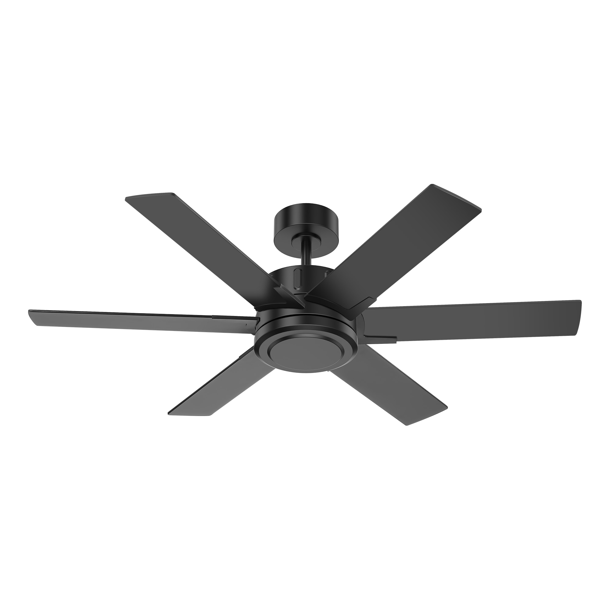 Airsurfer 56-in Black with Black/Brown Blades Covered Outdoor Downrod Standard Ceiling Fan with Light and Remote Control Included (6-Blade)