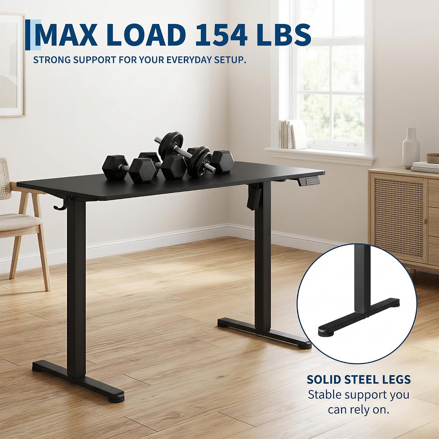 Aoile 48 x 24 Inch Electric Standing Desk Height Adjustable Sit Stand ...