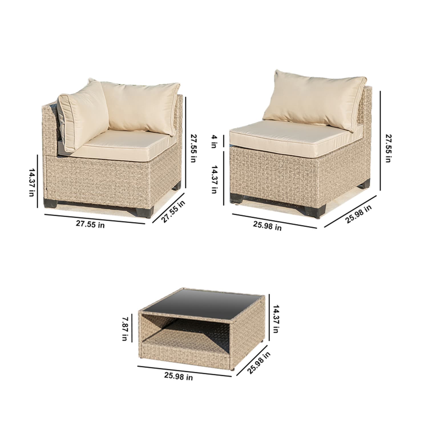 SINOFURN SYA010335BL Patio-Sofas-Daybeds - View #2