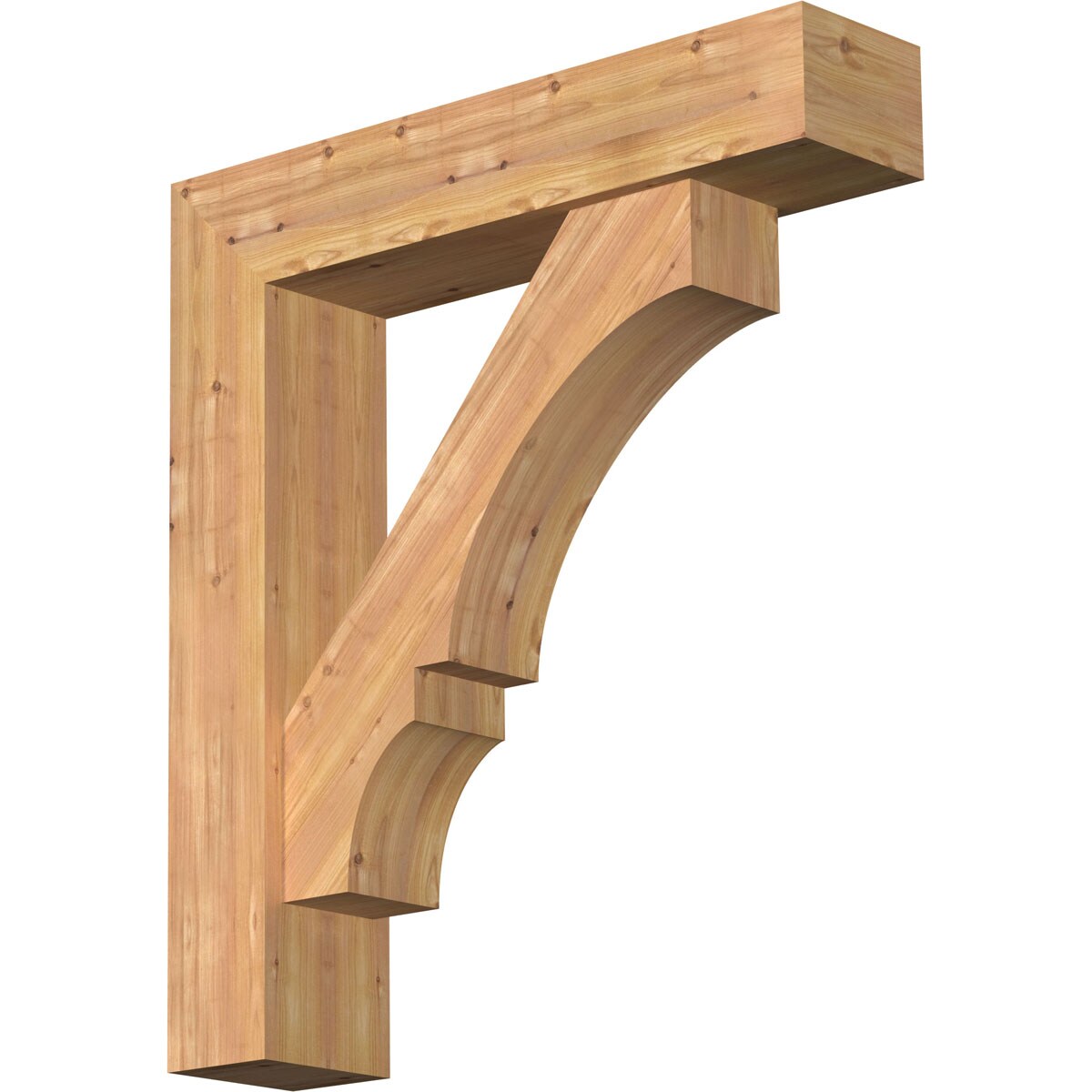 Ekena Millwork 1461994 Balboa Block Smooth Bracket with Offset Brace 7-1/2-in x 34-in x 38-in Western red cedar Brown Wood Standard bracket