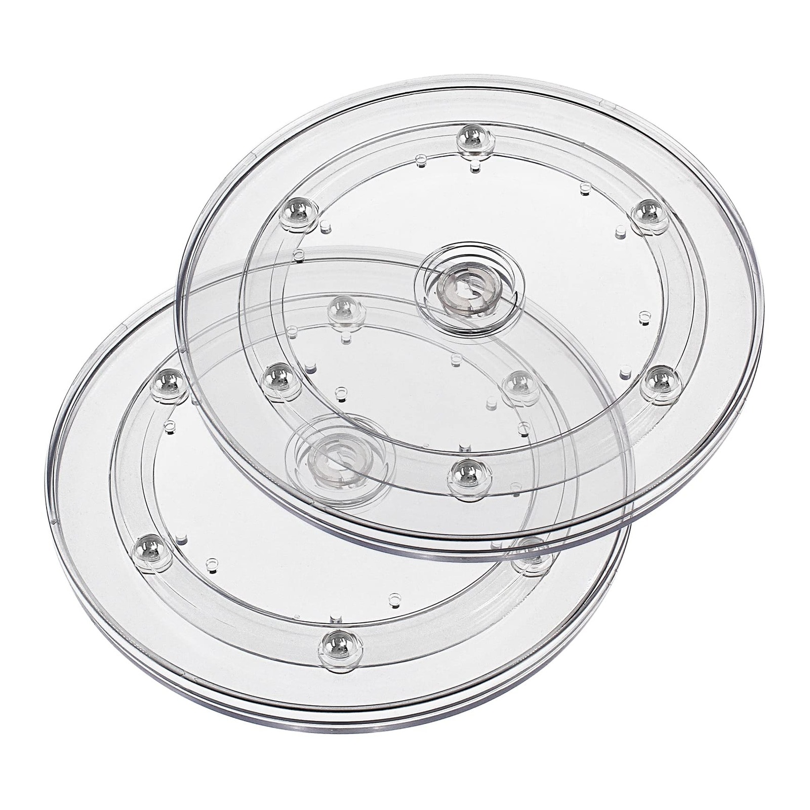 Phewnyzo  2 Pack 4 Inch Acrylic Turntable Platter Transparent Rotating Plate for Kitchen Pantry Cabinet Desk Organizer durable home and garden