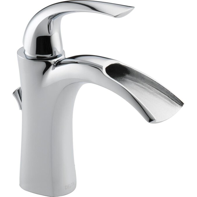 Delta Nyla Chrome 1 Handle 4 In Centerset Watersense Bathroom Sink Faucet With Drain And Deck Plate The Faucets Department At Com - Delta Chrome 1 Handle 4 In Centerset Bathroom Sink Faucet
