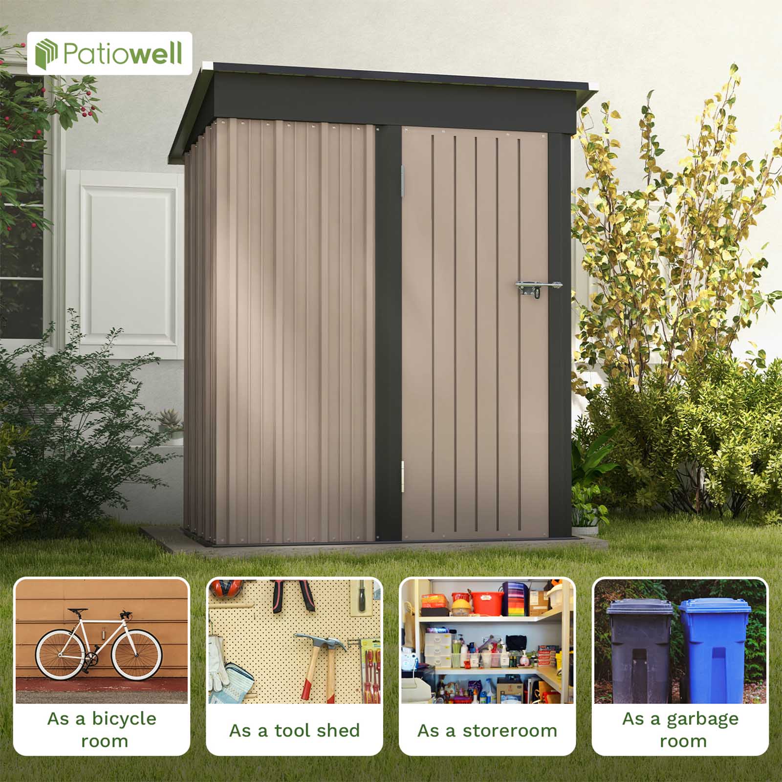 4 ft. 5 in. W x 2 ft. D Garbage Shed