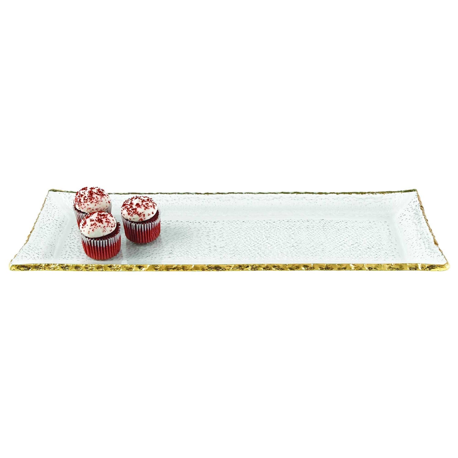 HomeRoots 4000375748 1-in x 6.5-in Gold Round Serving Tray