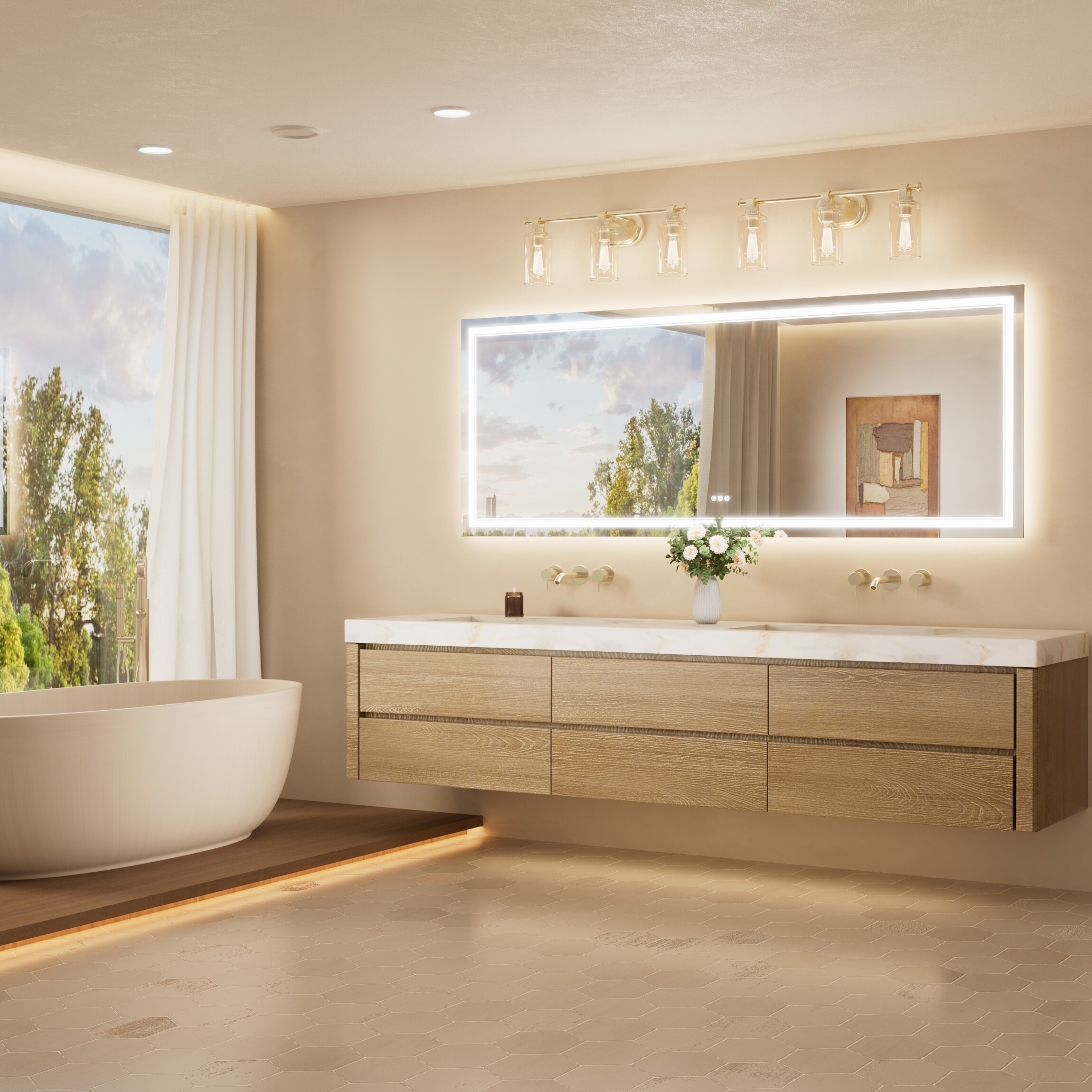 TETOTE LSC-TE-8436-B35 Framed-Bath-Mirrors - View #2