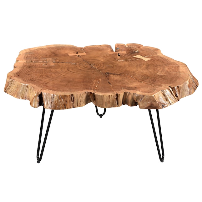 Worldwide Homefurnishings Natural Acacia Wood Rustic Coffee Table in the Coffee  Tables department at