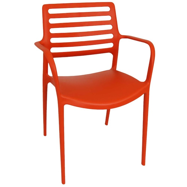 Orange Solid Seat In The Patio Chairs, Orange Stacking Patio Chairs