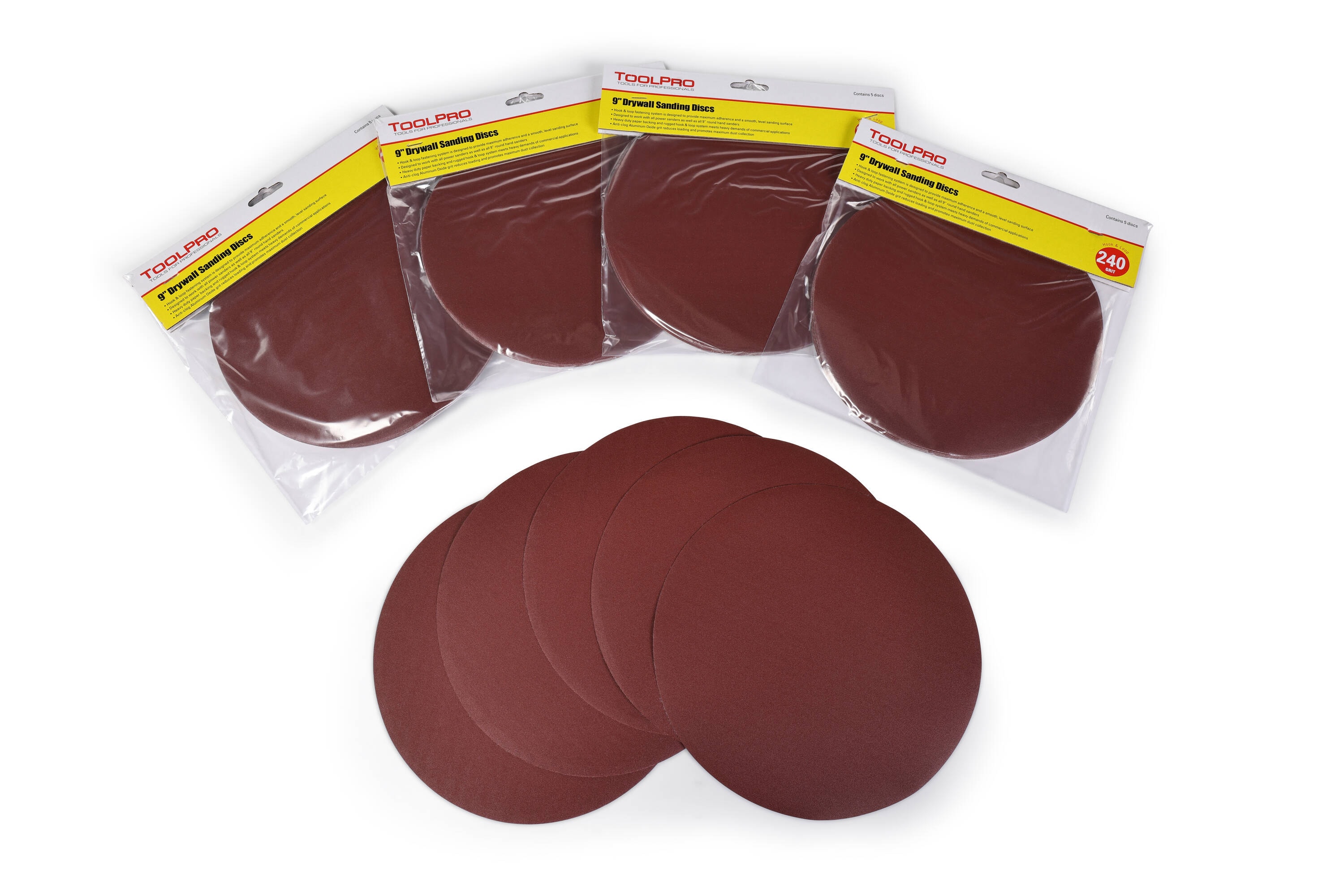 ToolPro TP12400 Fine 240 -Grit Disc Sandpaper 9-in W x 9-in L 25 -Pack