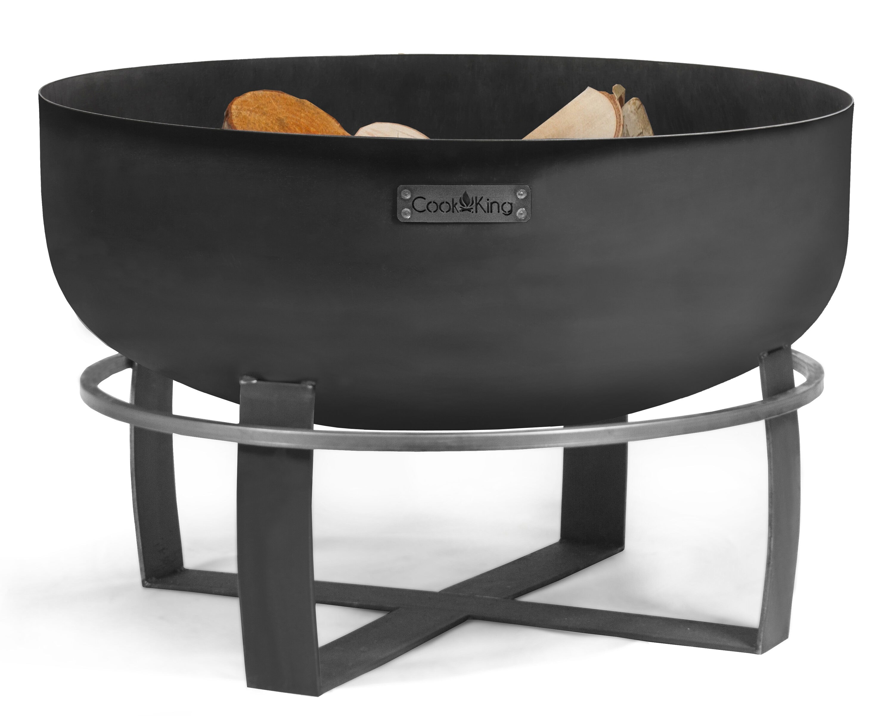 Good Directions 111562 Cook King 31.5-in W Black Steel Wood-Burning Fire Pit