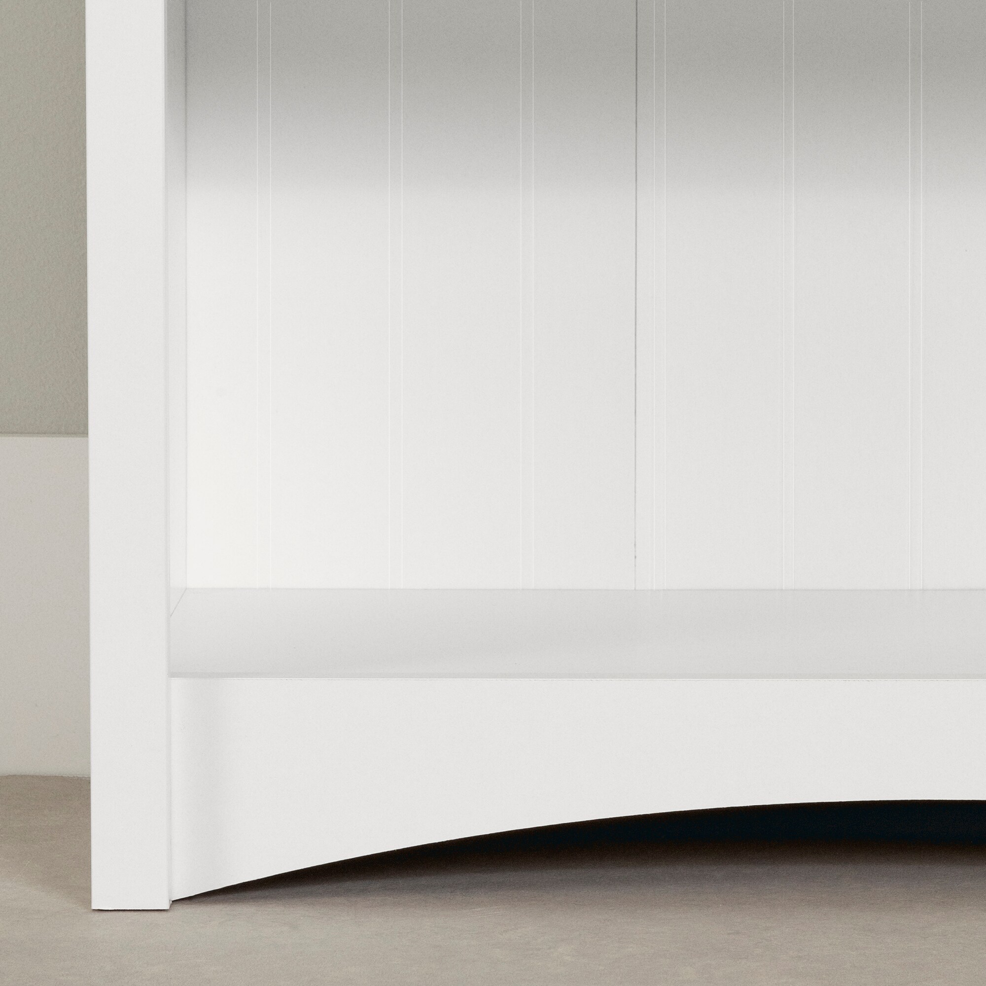 Pure White Adjustable 4-Shelf Wood Bookcase