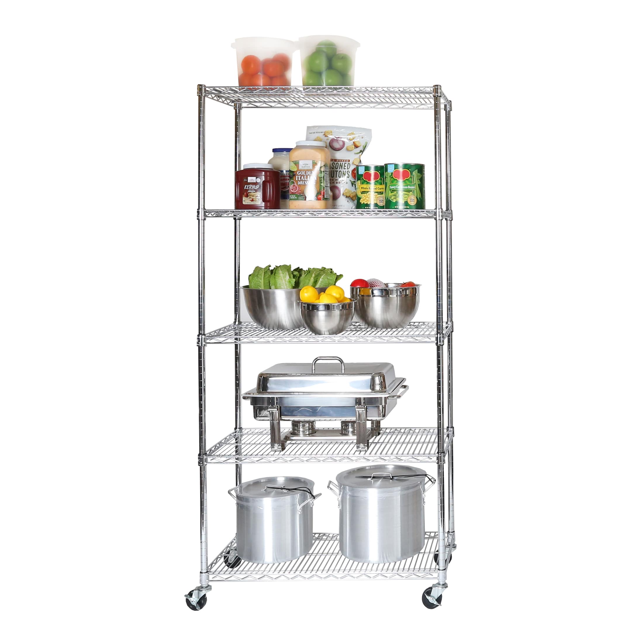 Seville Classics Steel Heavy Duty 5-Tier Utility Shelving Unit (36-in W ...