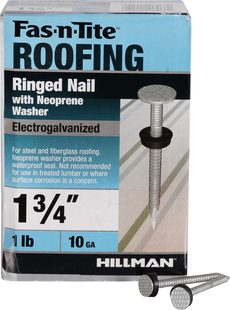 Fas-n-Tite 1-3/4-in Ring Electro-Galvanized Roofing Nails In The ...