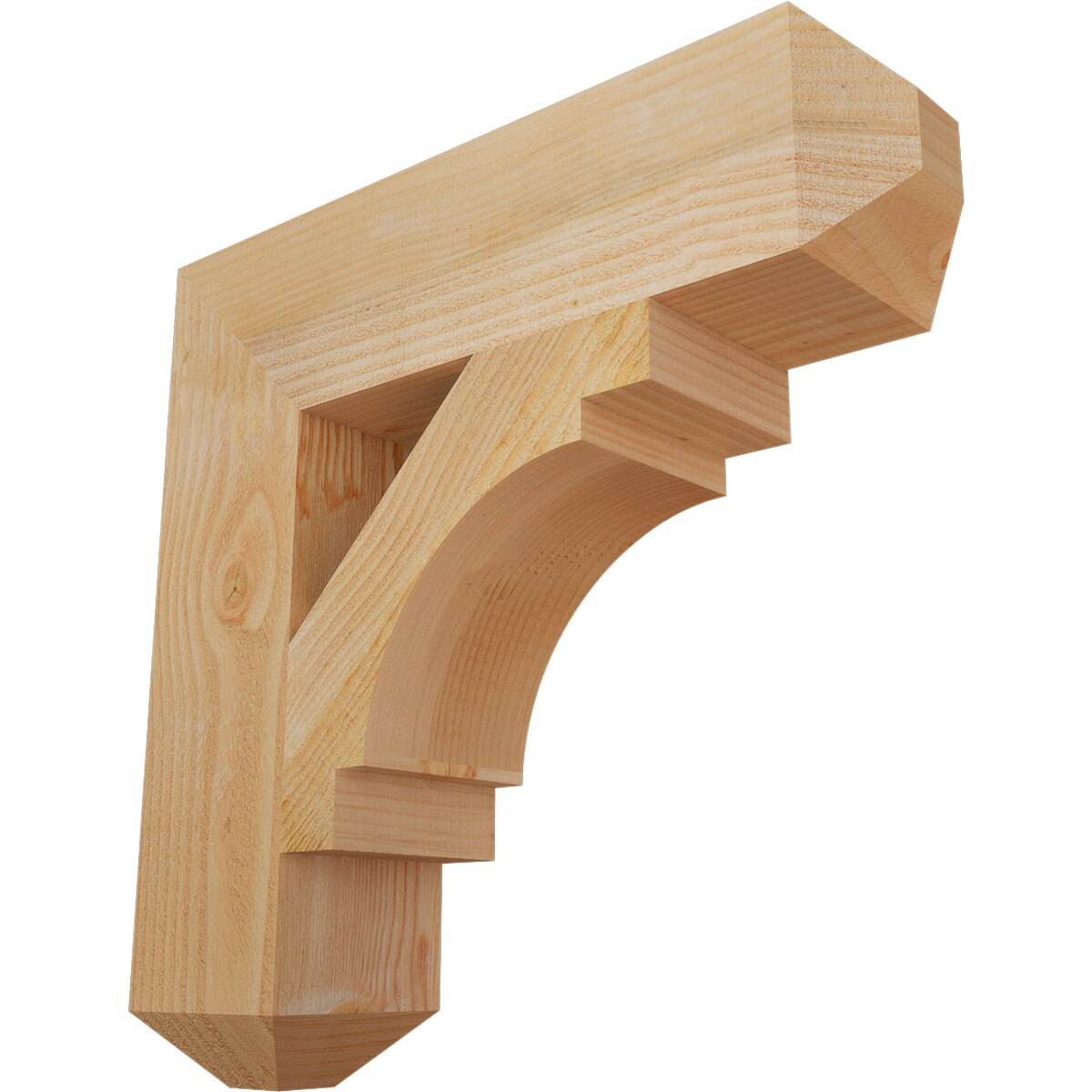 Ekena Millwork BKT06X24X24MRC04RDF Merced craftsman rough sawn 6-in x 24-in x 24-in Douglas fir Brown Wood Standard bracket