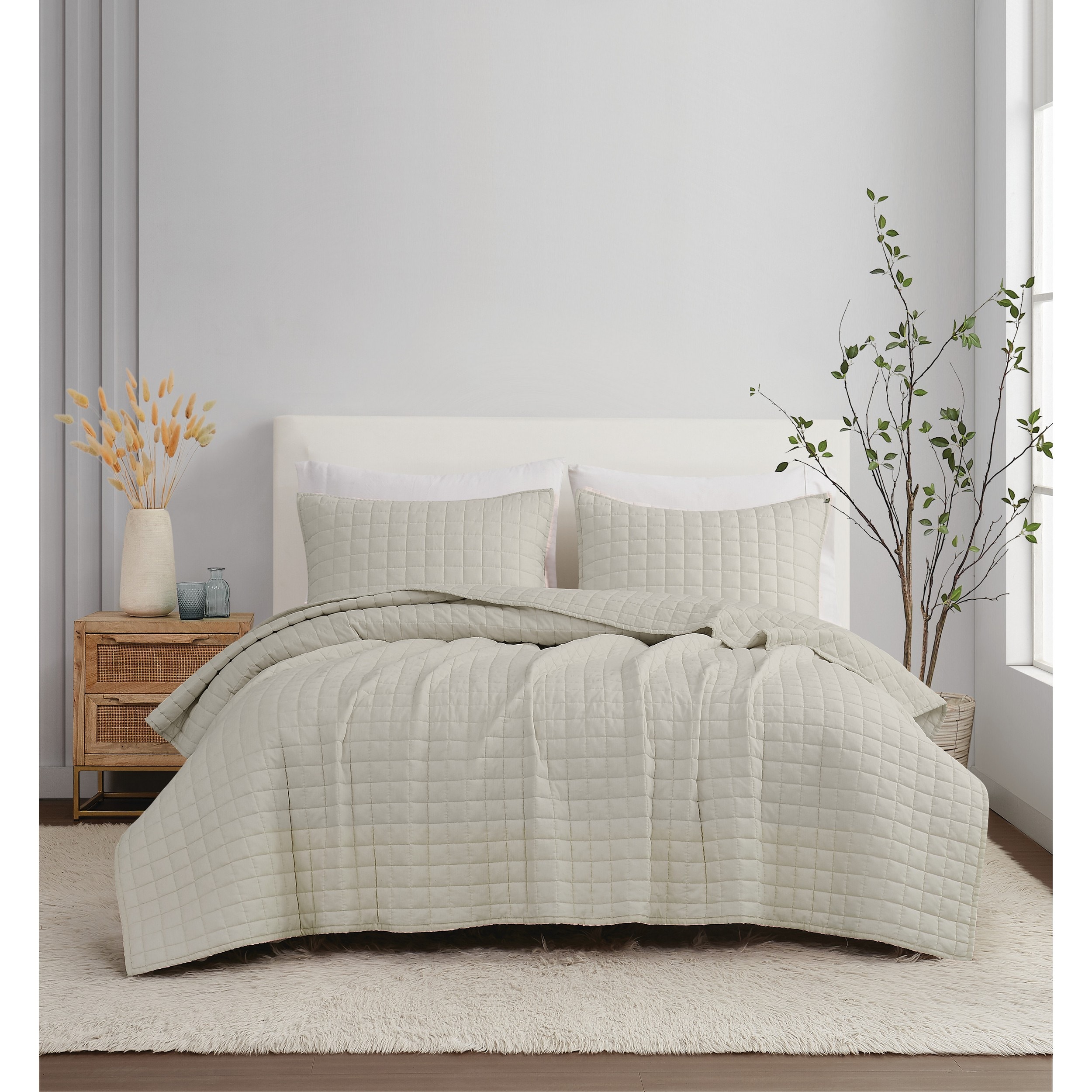 Brooklyn Loom 3-Piece Natural Full/Queen Quilt Set in the Bedding Sets ...