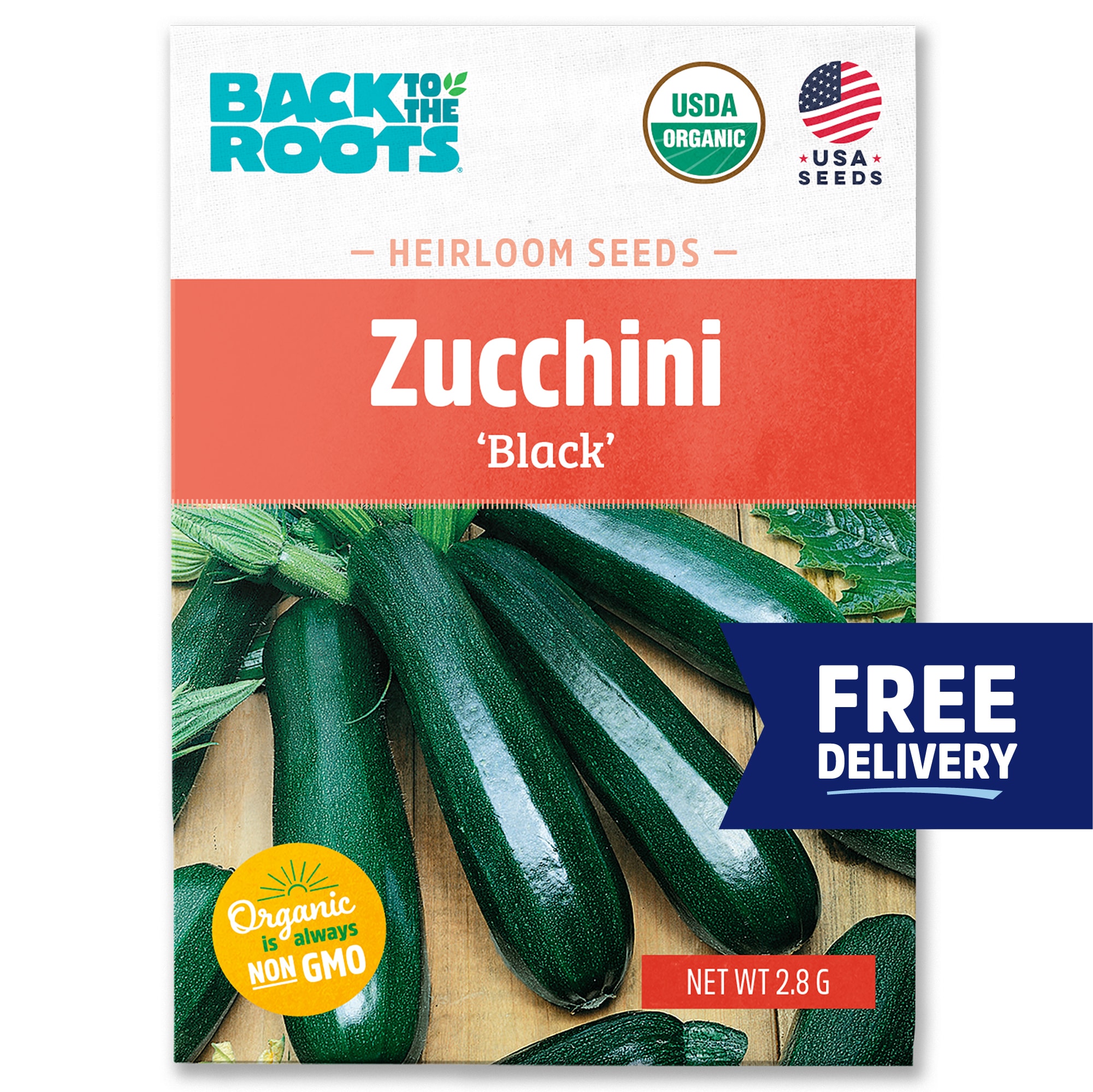Back to the Roots Organic Black Zucchini Seeds 1 Pack(s)