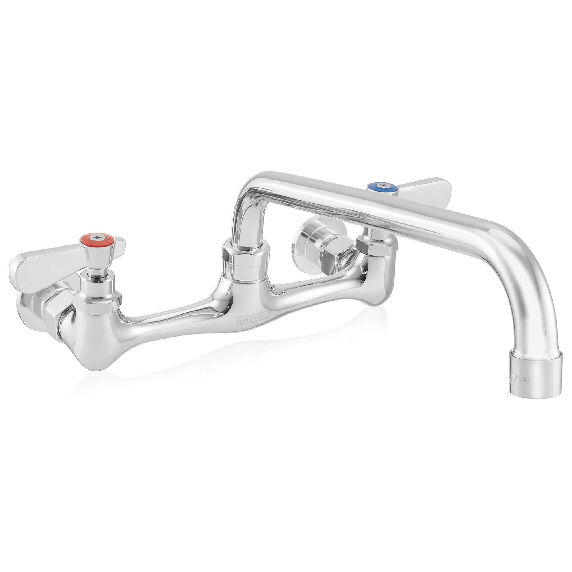 GRIDMANN REST-SINK-FCT823 Commercial Wall Mount Sink Faucet - 8-in Center w 12-in Swivel Spout