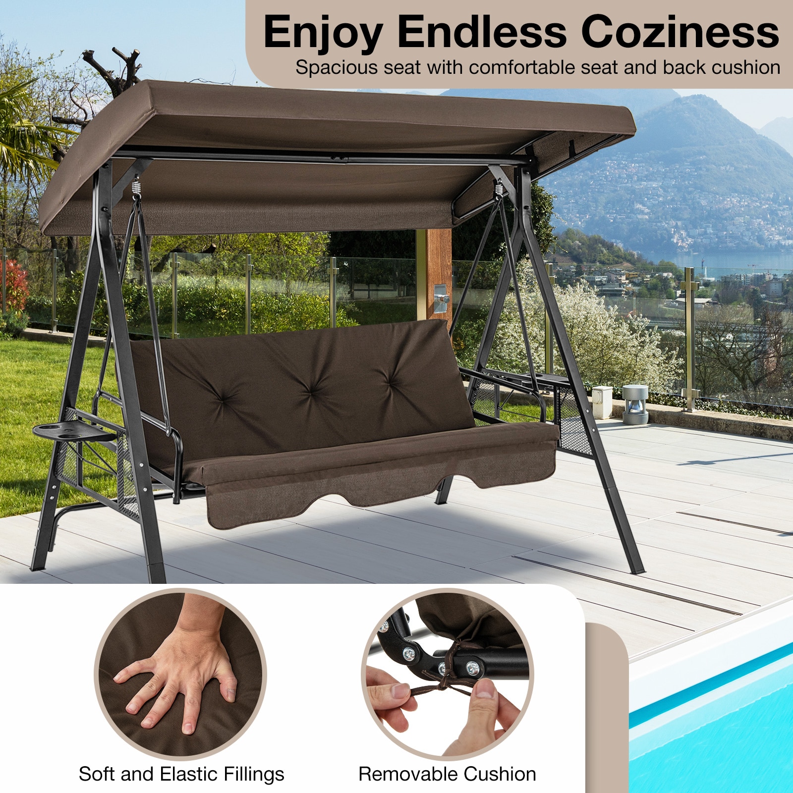 WELLFOR DOG3004BN Swing-Gliders - View #5
