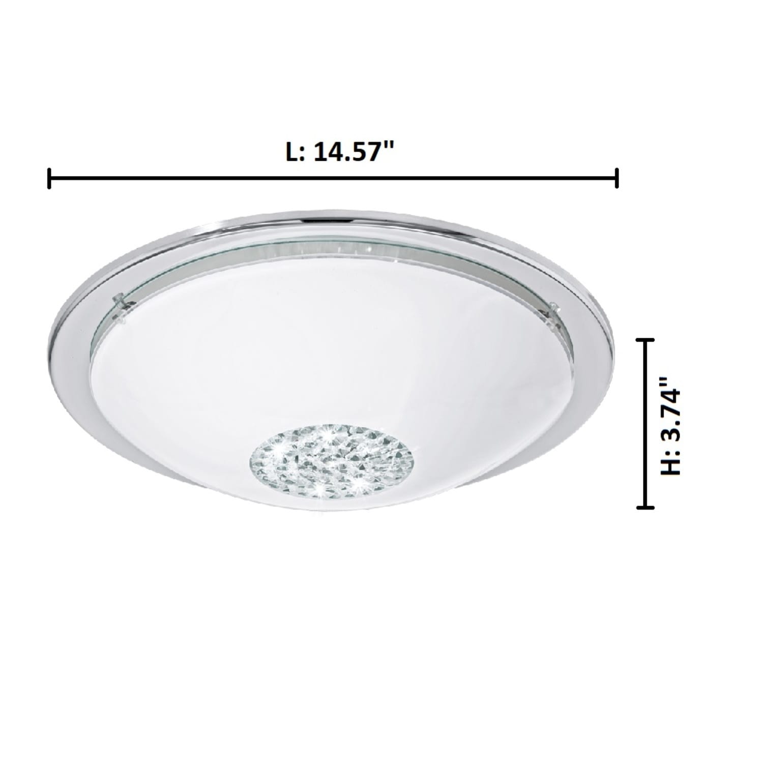 Chrome Glass LED Bowl Flush Mount Light
